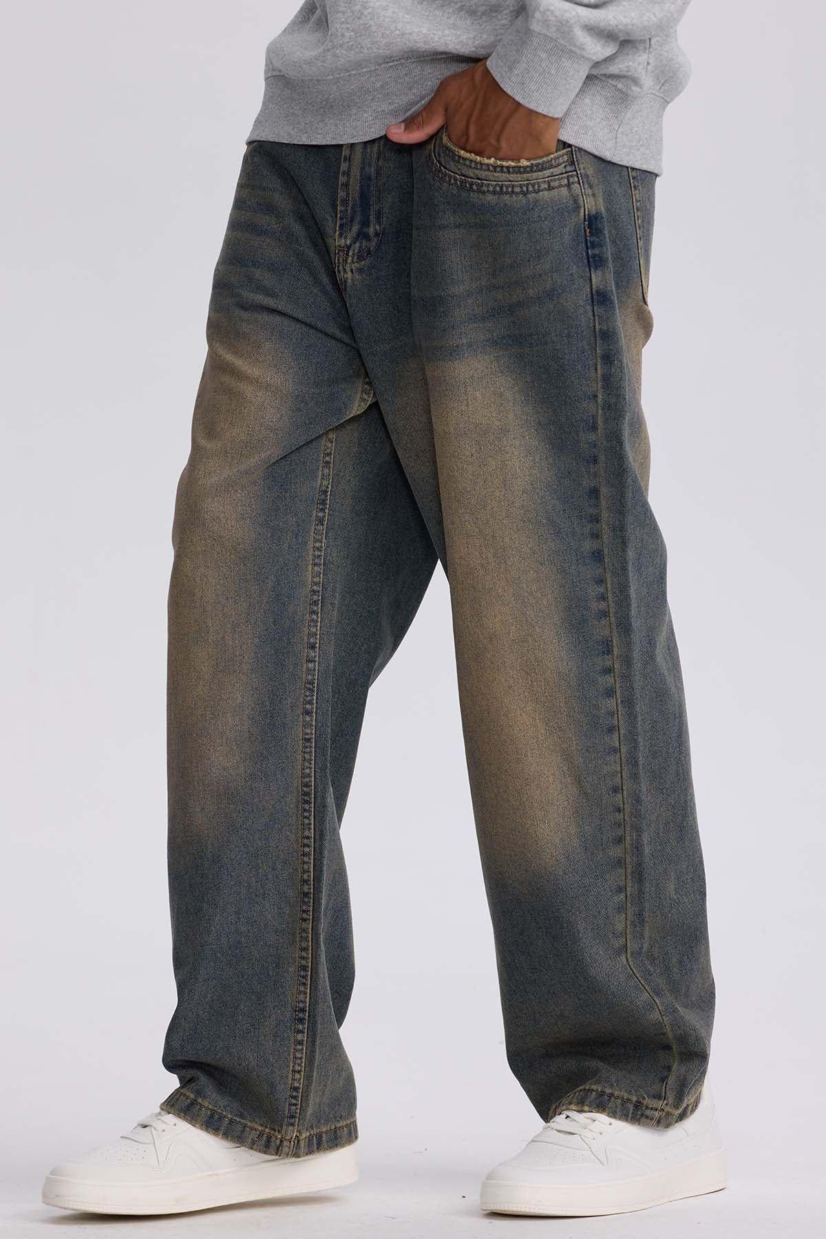 Jeans Hombre Wide Leg Retro Azul Retro-1
