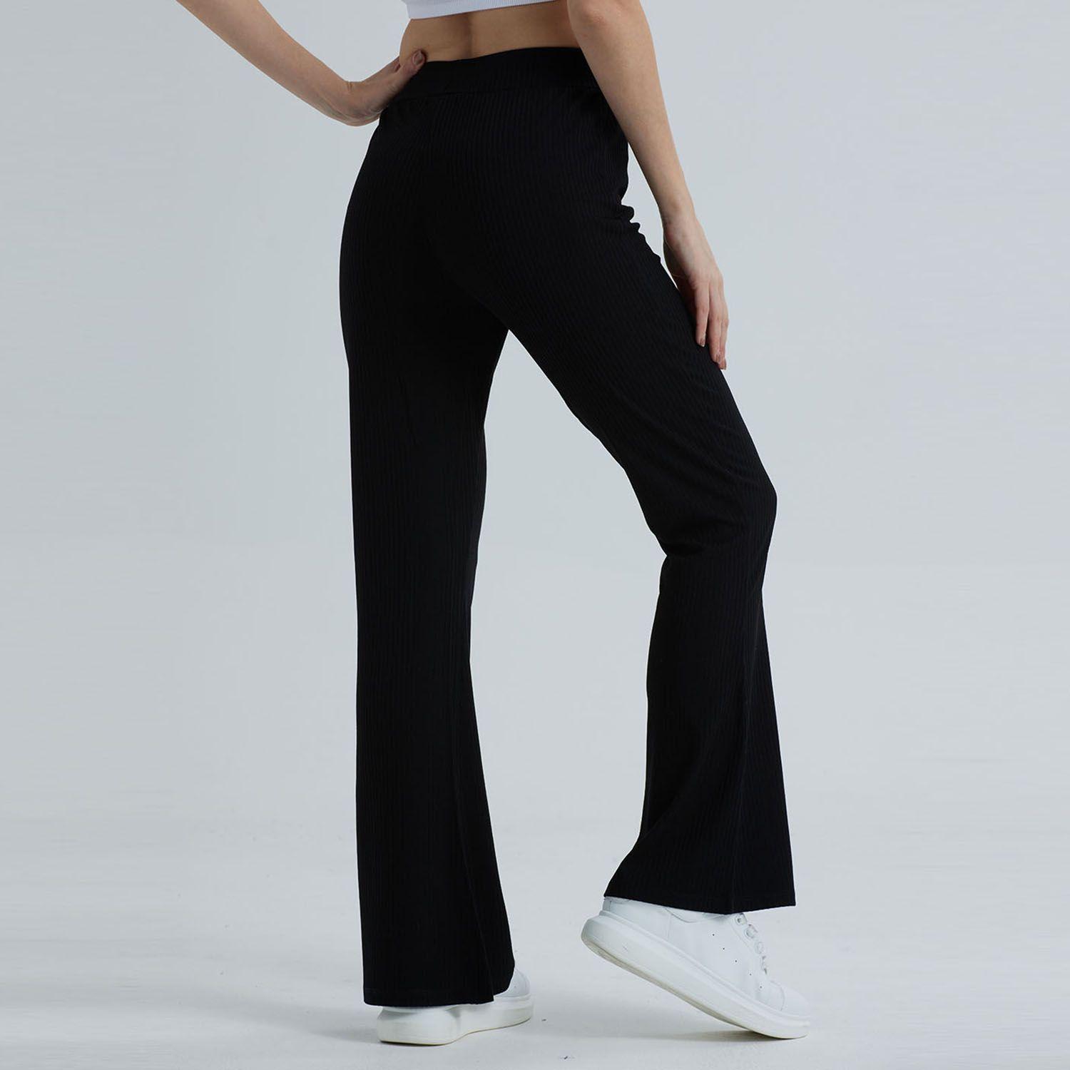 Pantalón Mujer Tipo Calza Flare Negro-2