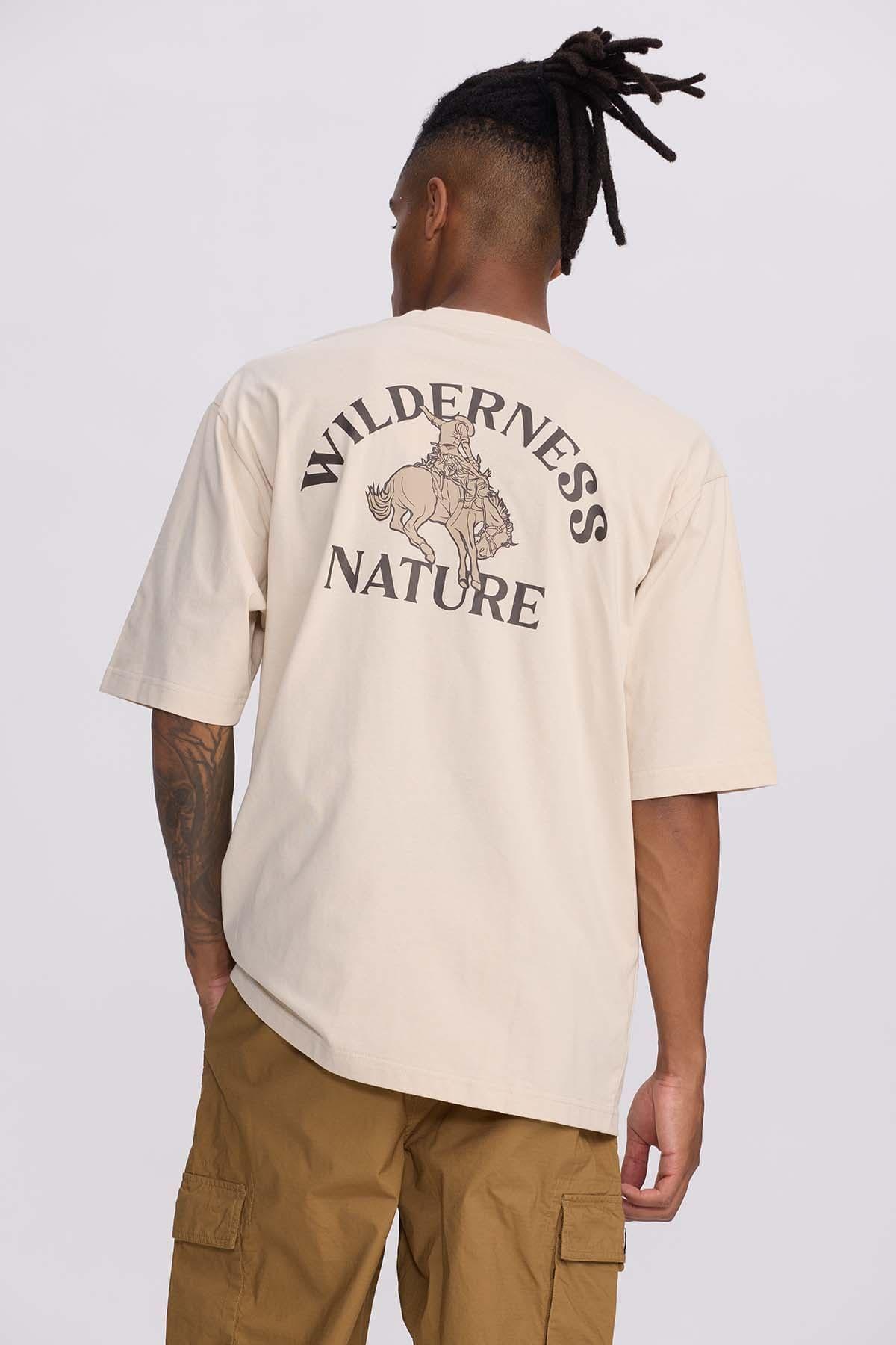 Polera Hombre Doble Print Wester Beige-2