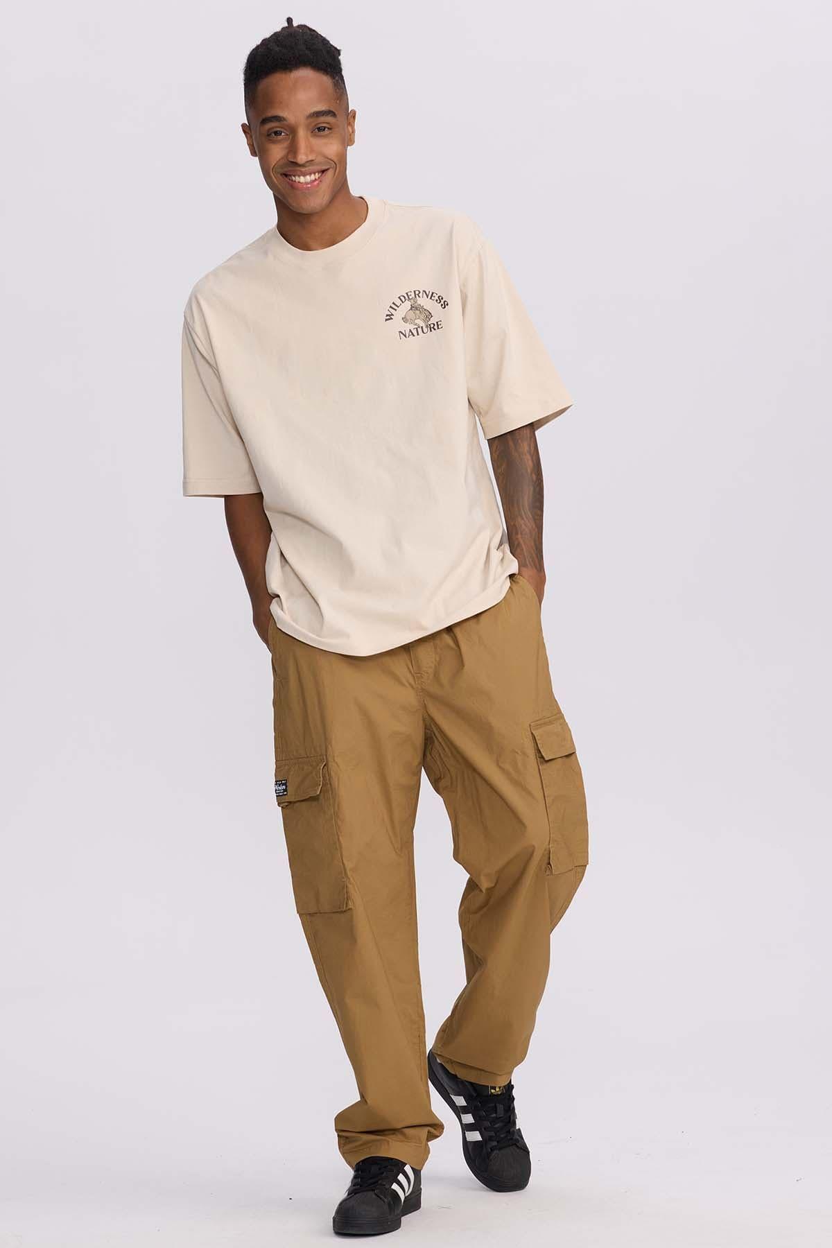 Polera Hombre Doble Print Wester Beige-3