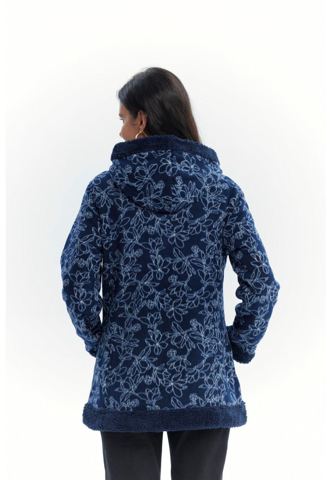 Polar Mujer Full Print Azul Oscuro-2