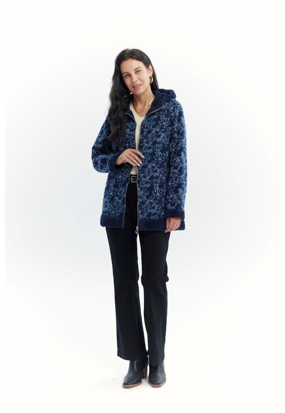 Polar Mujer Full Print Azul Oscuro-3