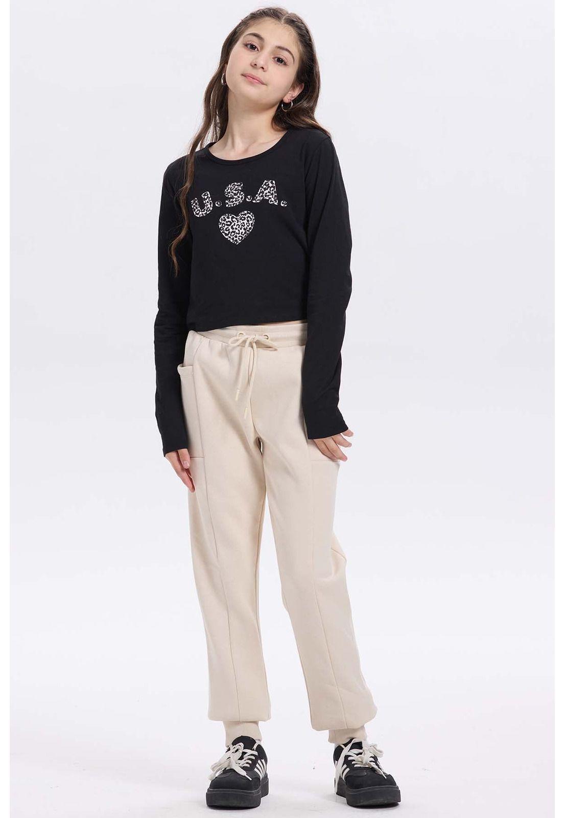 Pantalón Buzo Niña Bipack Negro - ll-6