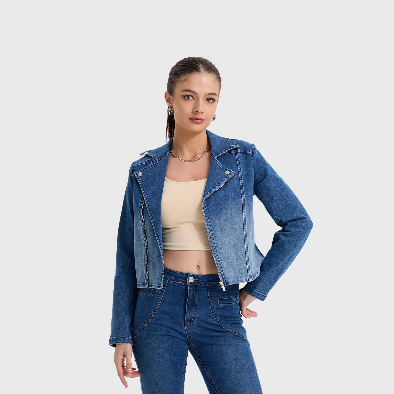 Chaqueta Mujer Biker Azul Fashion's Park-1