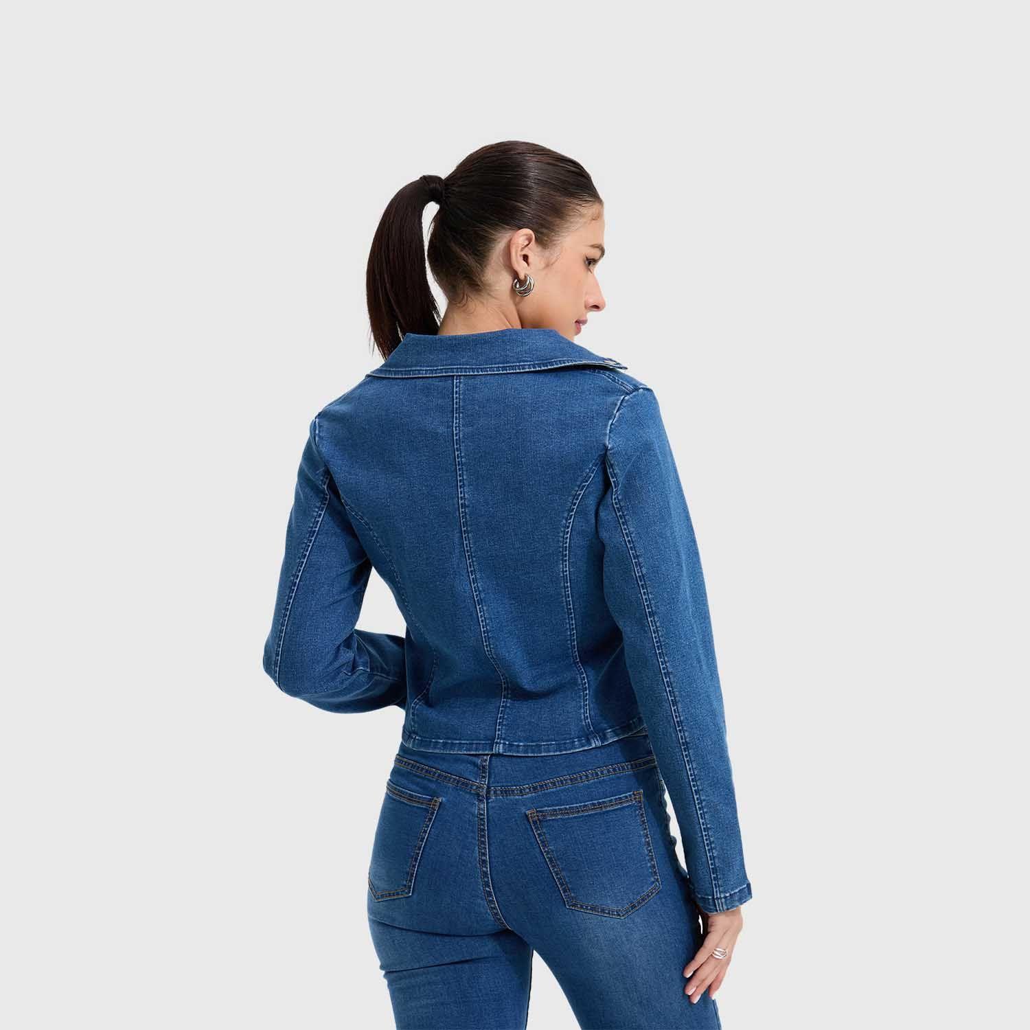 Chaqueta Mujer Biker Azul Fashion's Park-2