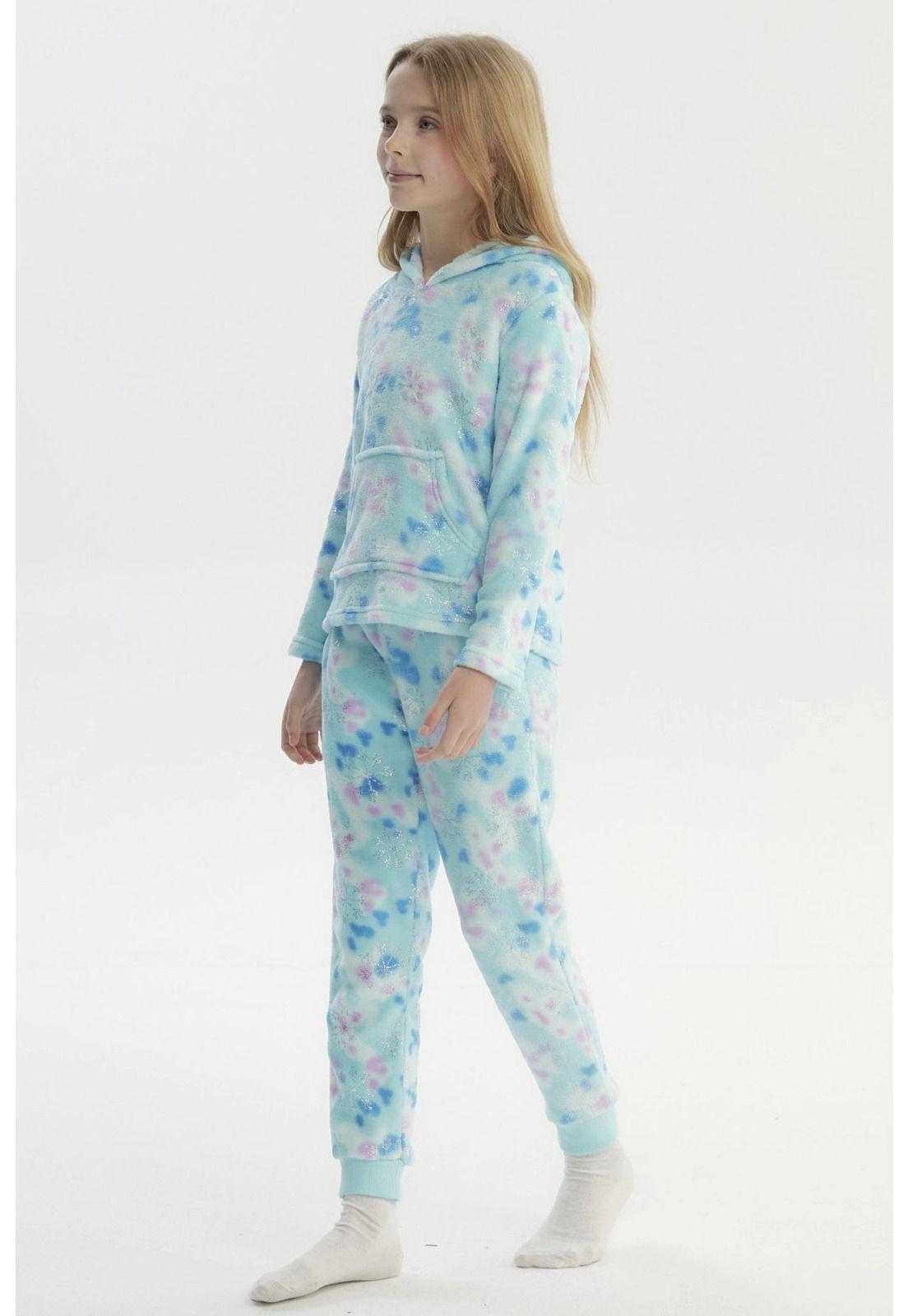 Pijama Niña Polera Y Pantalón Aqua-3