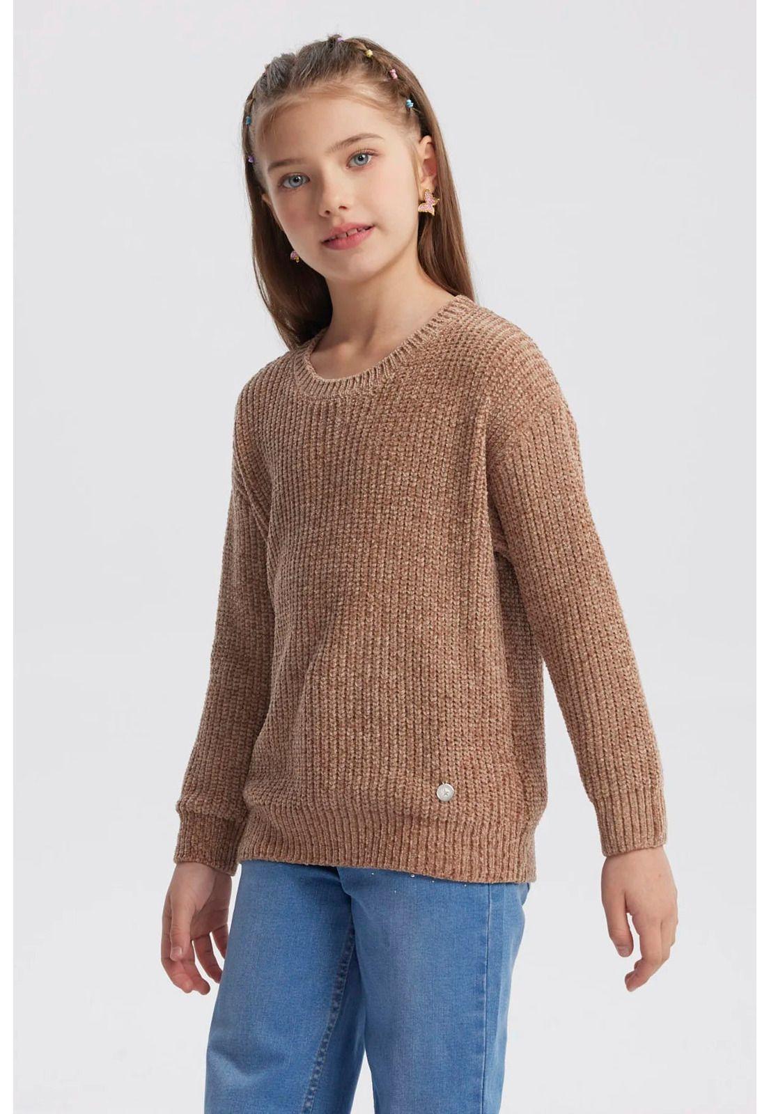 Sweater Niña Chenille Café-1