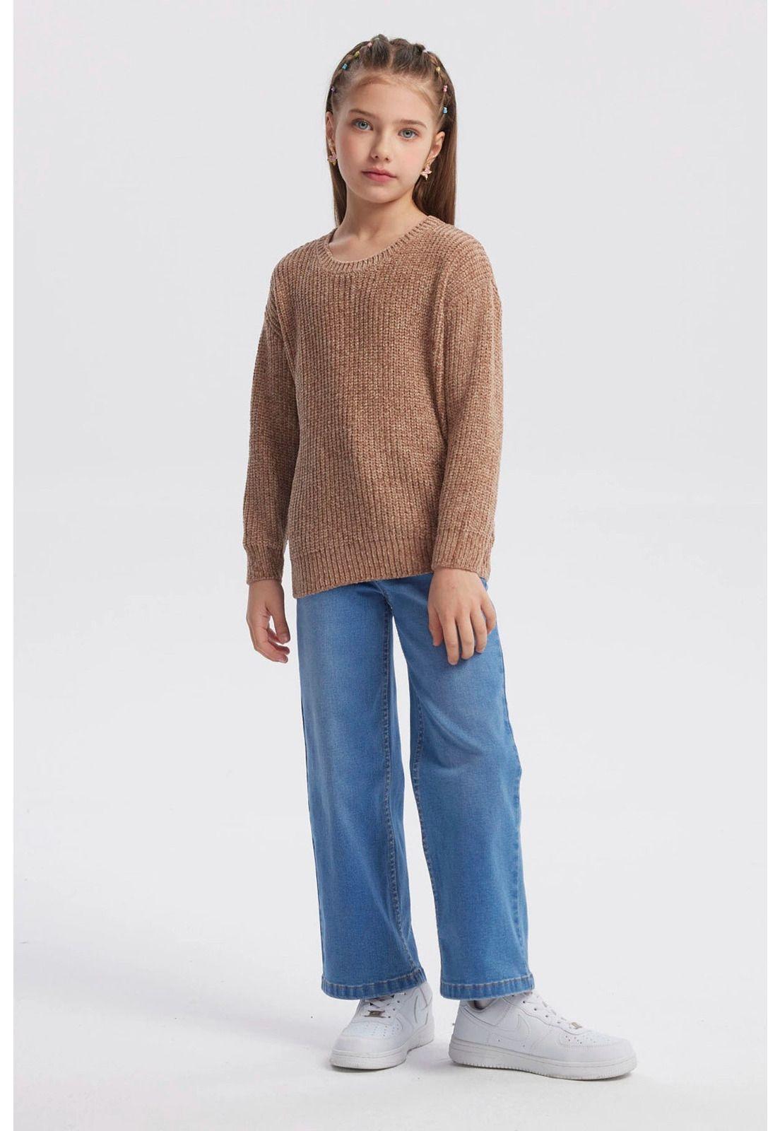 Sweater Niña Chenille Café-3