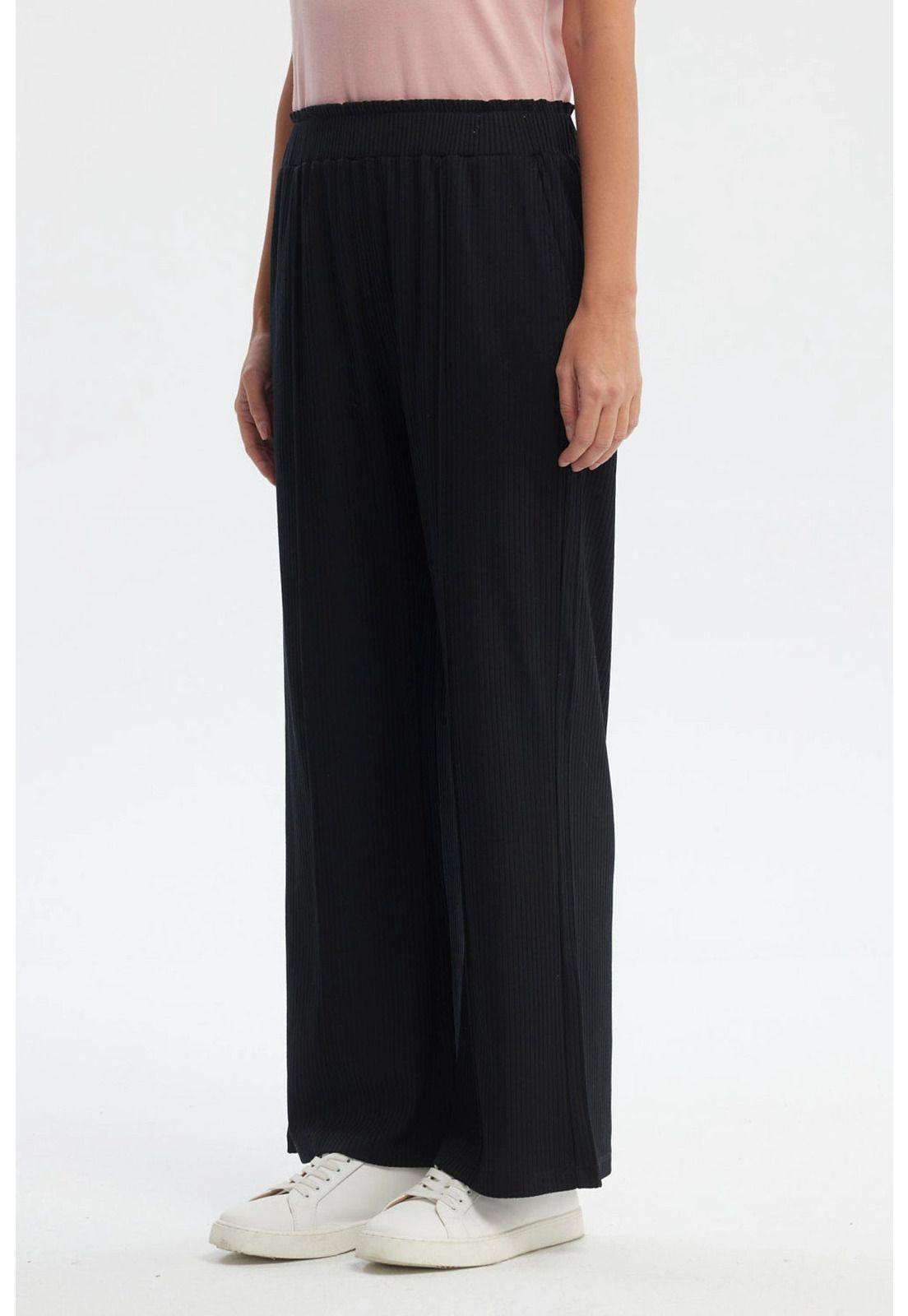 Pantalón Buzo Mujer Costura Delantero Negro-1