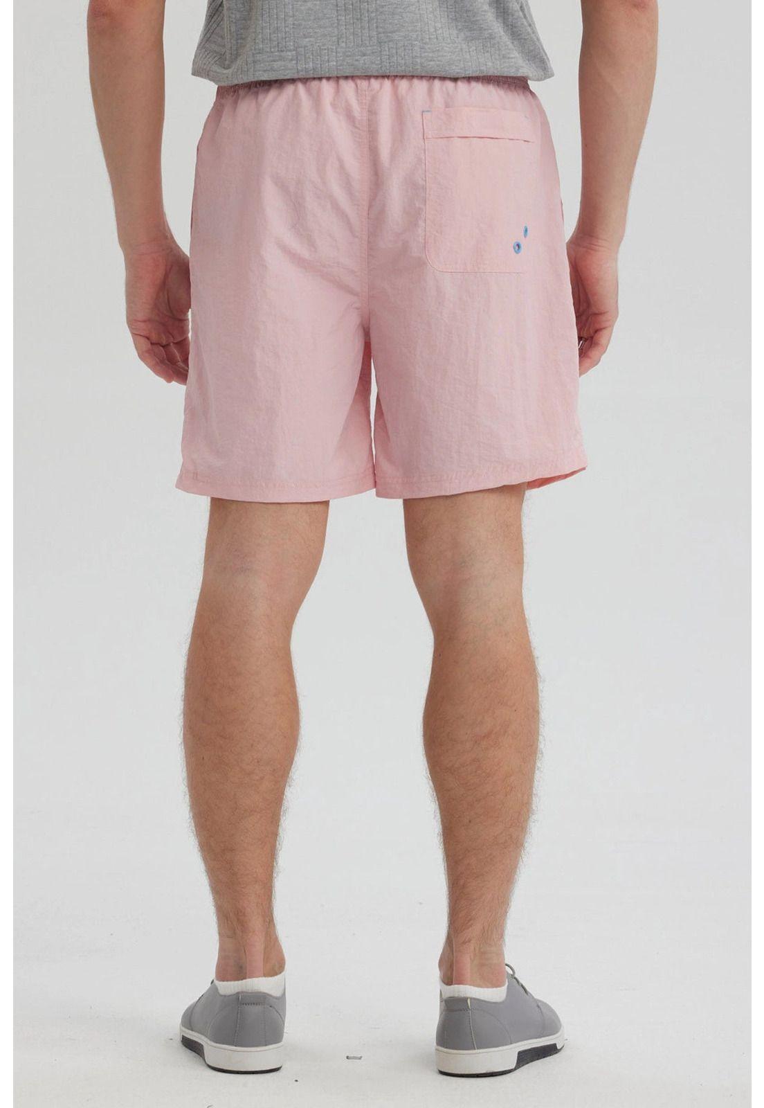 Short de Baño Hombre Liso Rosado-2