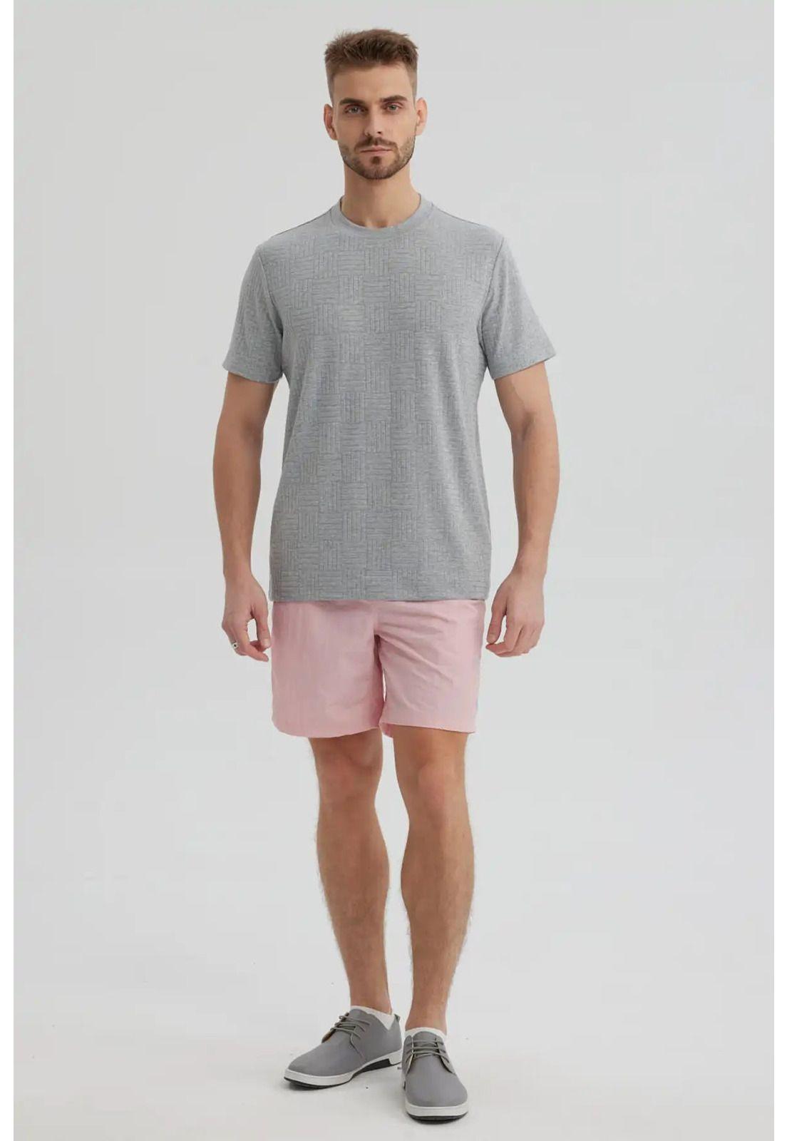 Short de Baño Hombre Liso Rosado-3