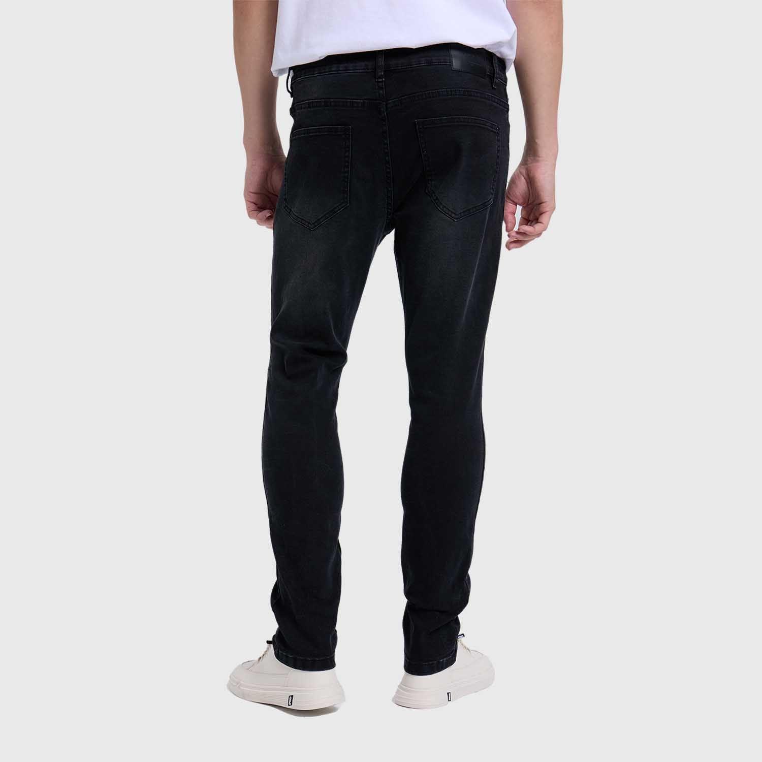 Jeans Hombre Skinny Rotura Negro-2