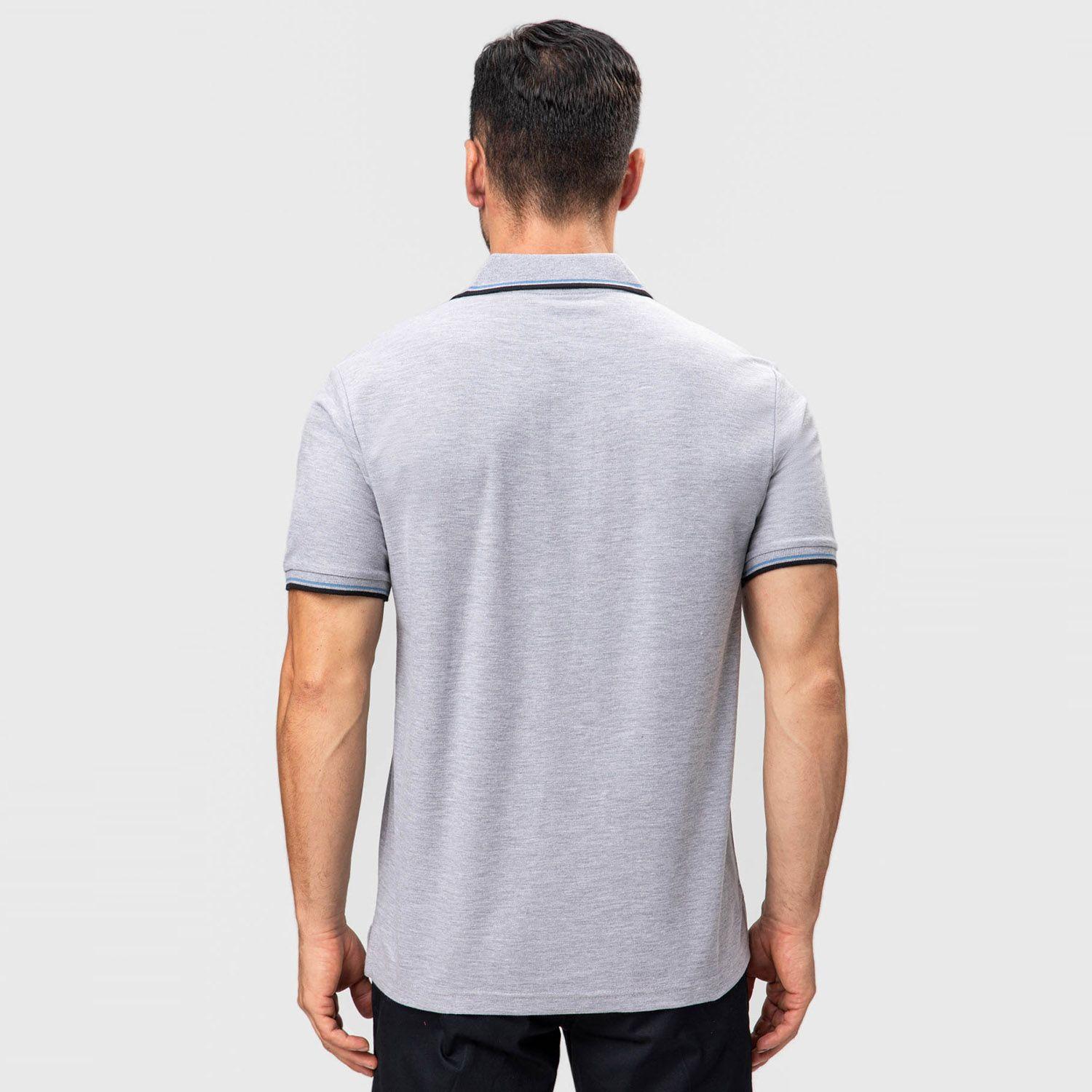 Polera Pique Básica Lisa Gris Melange Hombre Fashion'S Park-2