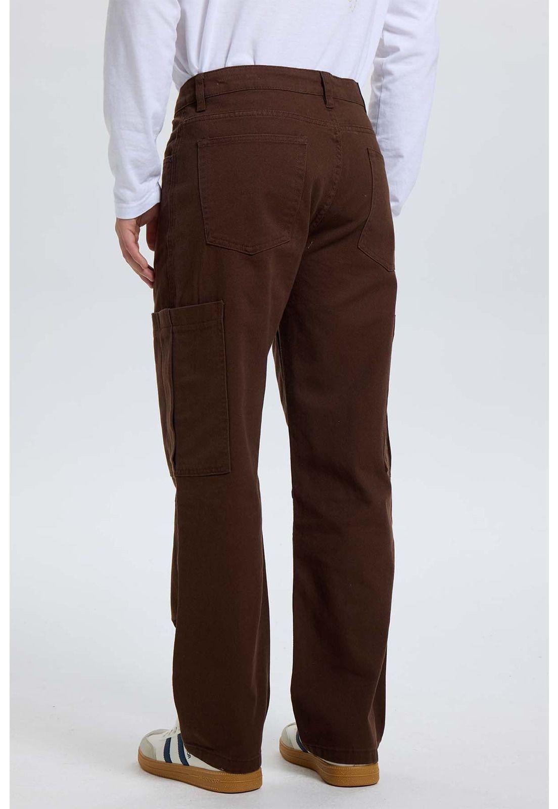 Jeans Hombre Calce Cargo Café-2