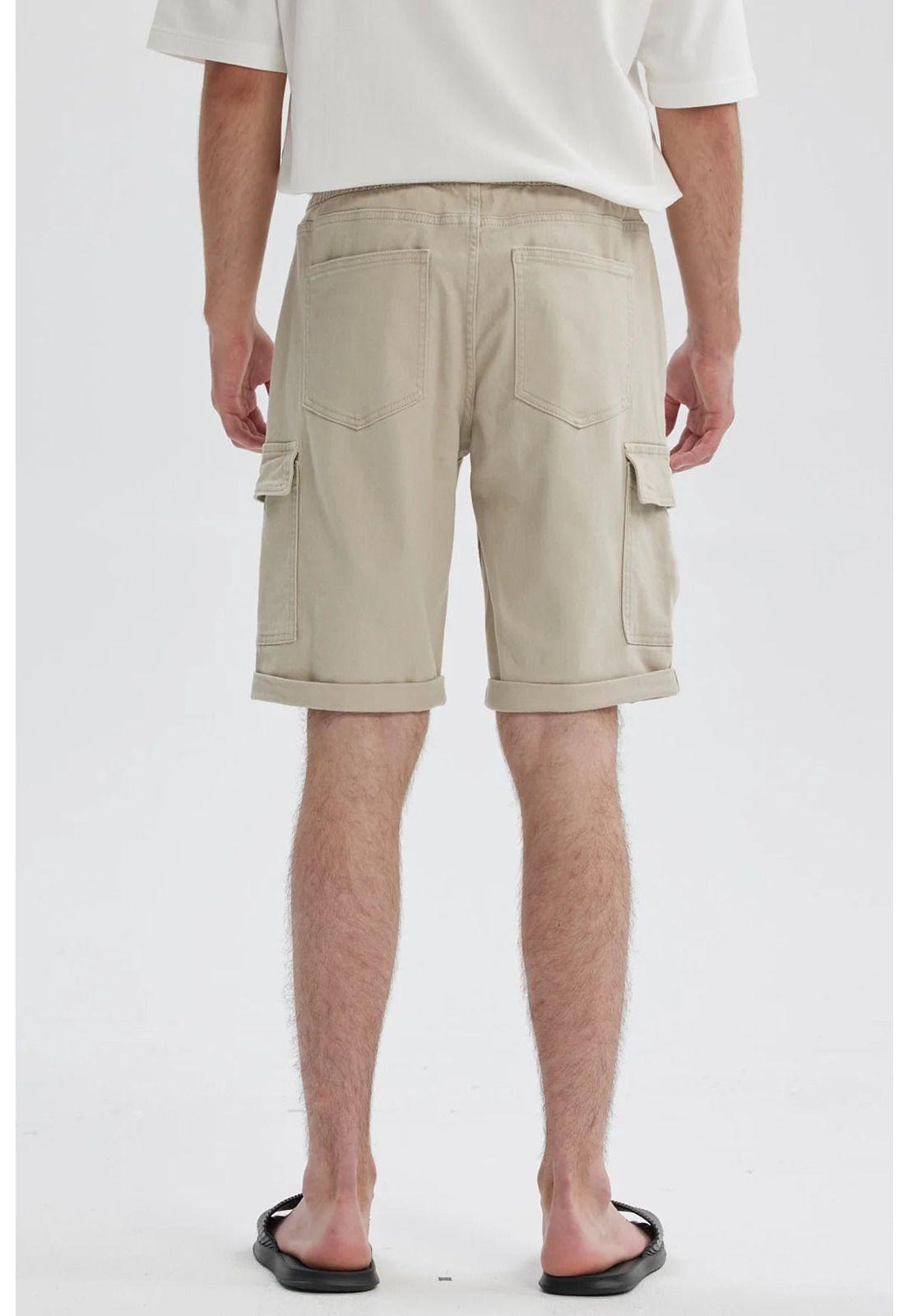 Bermuda Hombre Jogger Cargo Color Beige-2