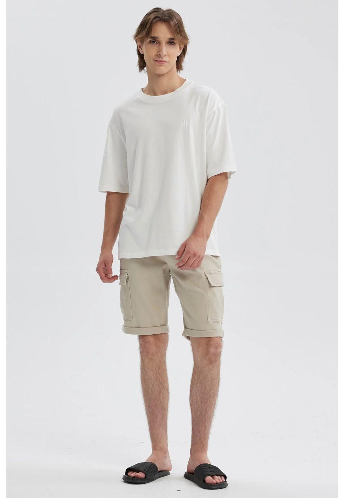 Bermuda Hombre Jogger Cargo Color Beige-3