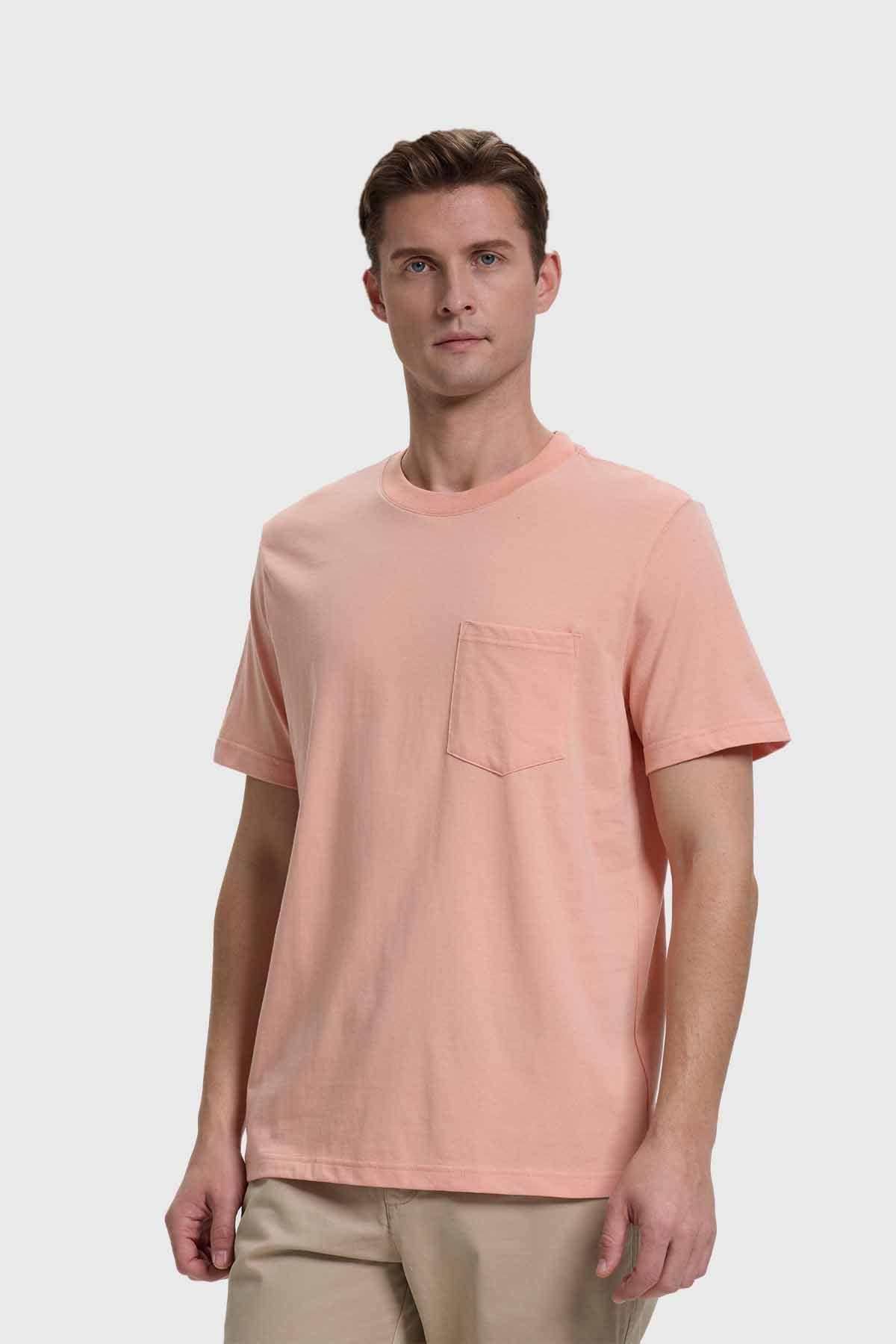 Polera Hombre Básica Con Bolsillo Damasco-0