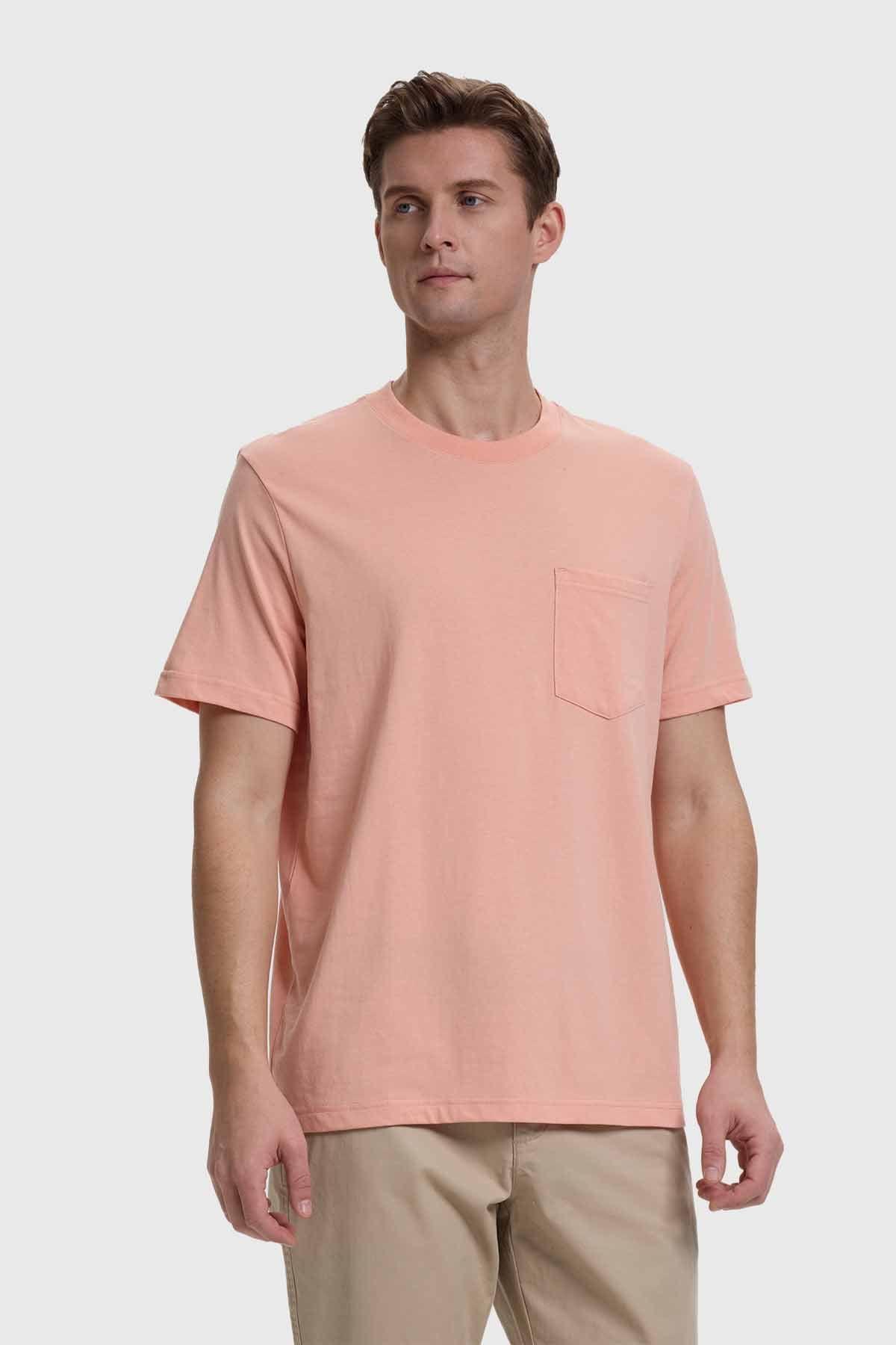 Polera Hombre Básica Con Bolsillo Damasco-1