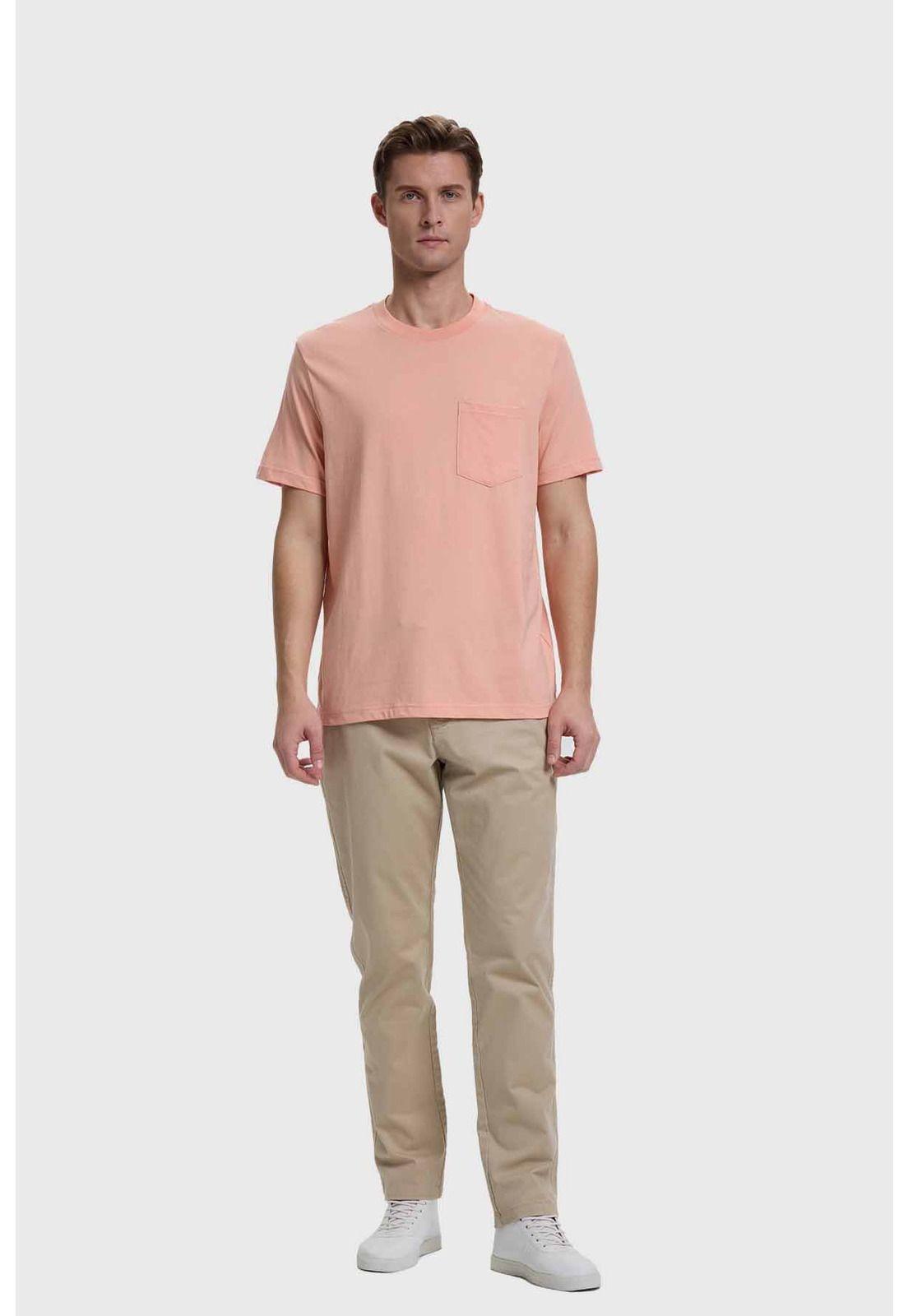 Polera Hombre Básica Con Bolsillo Damasco-3