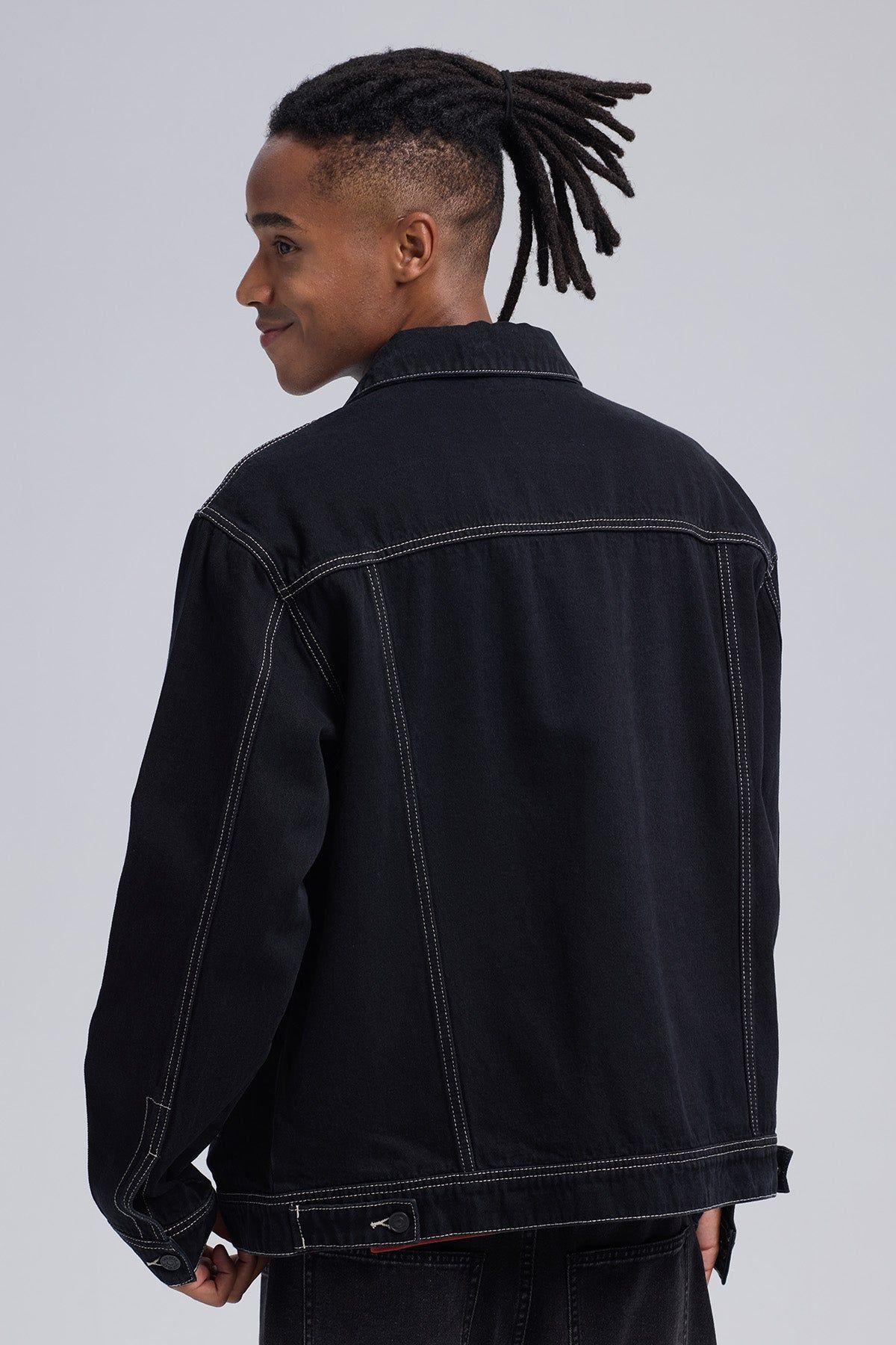 Chaqueta Hombre Denim Negro-2
