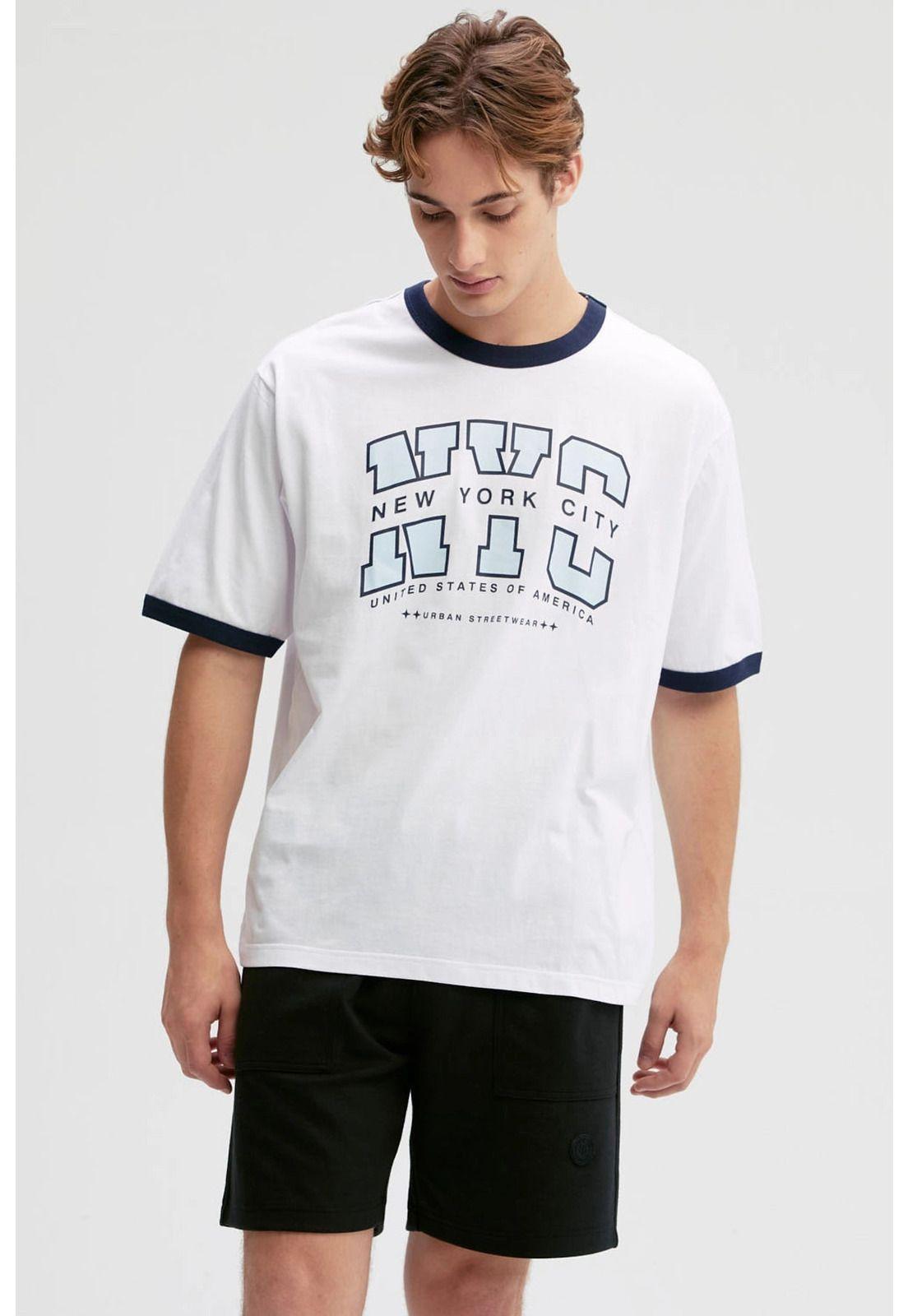 Polera Hombre Print Posicional Blanco-0