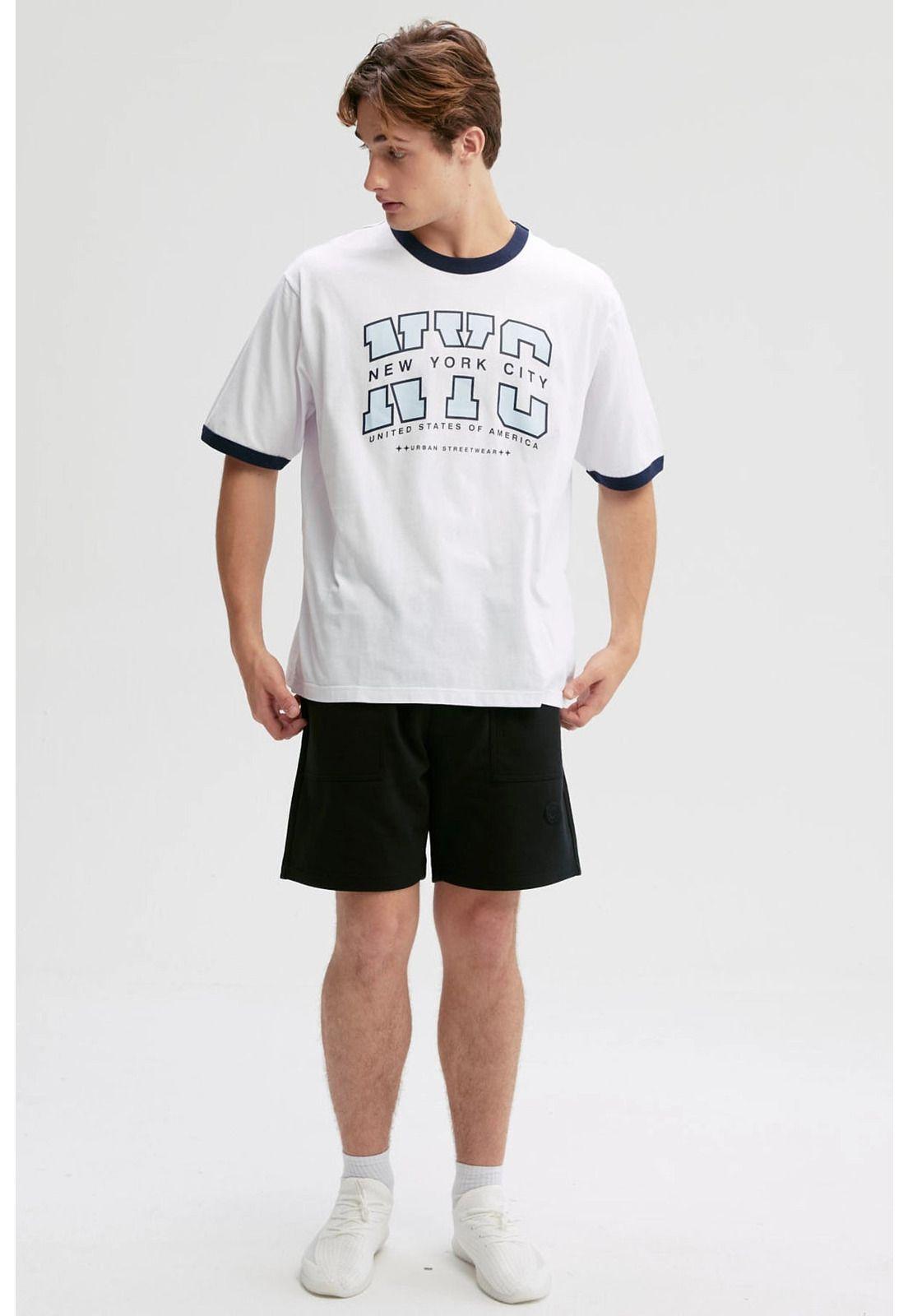 Polera Hombre Print Posicional Blanco-3