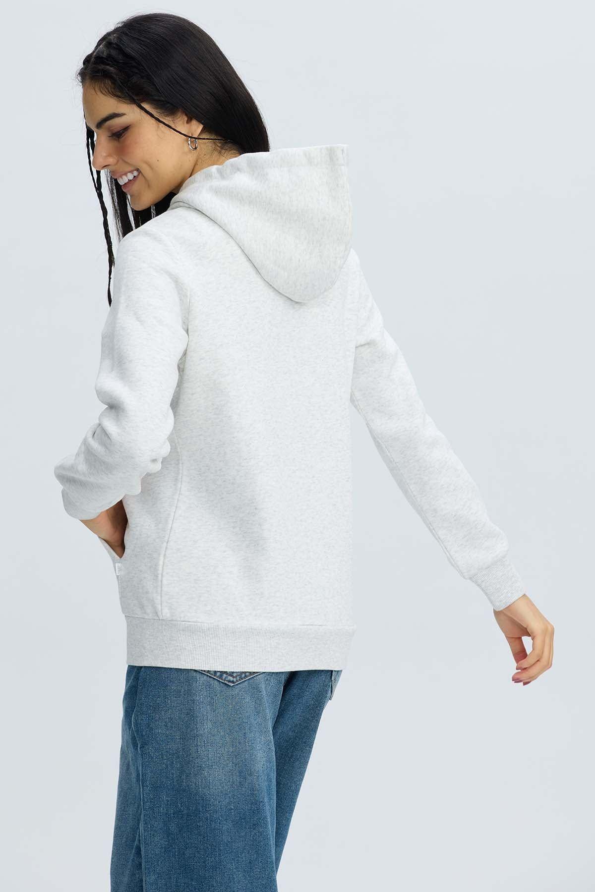 Polerón Mujer Hoodie Gris Melange-2