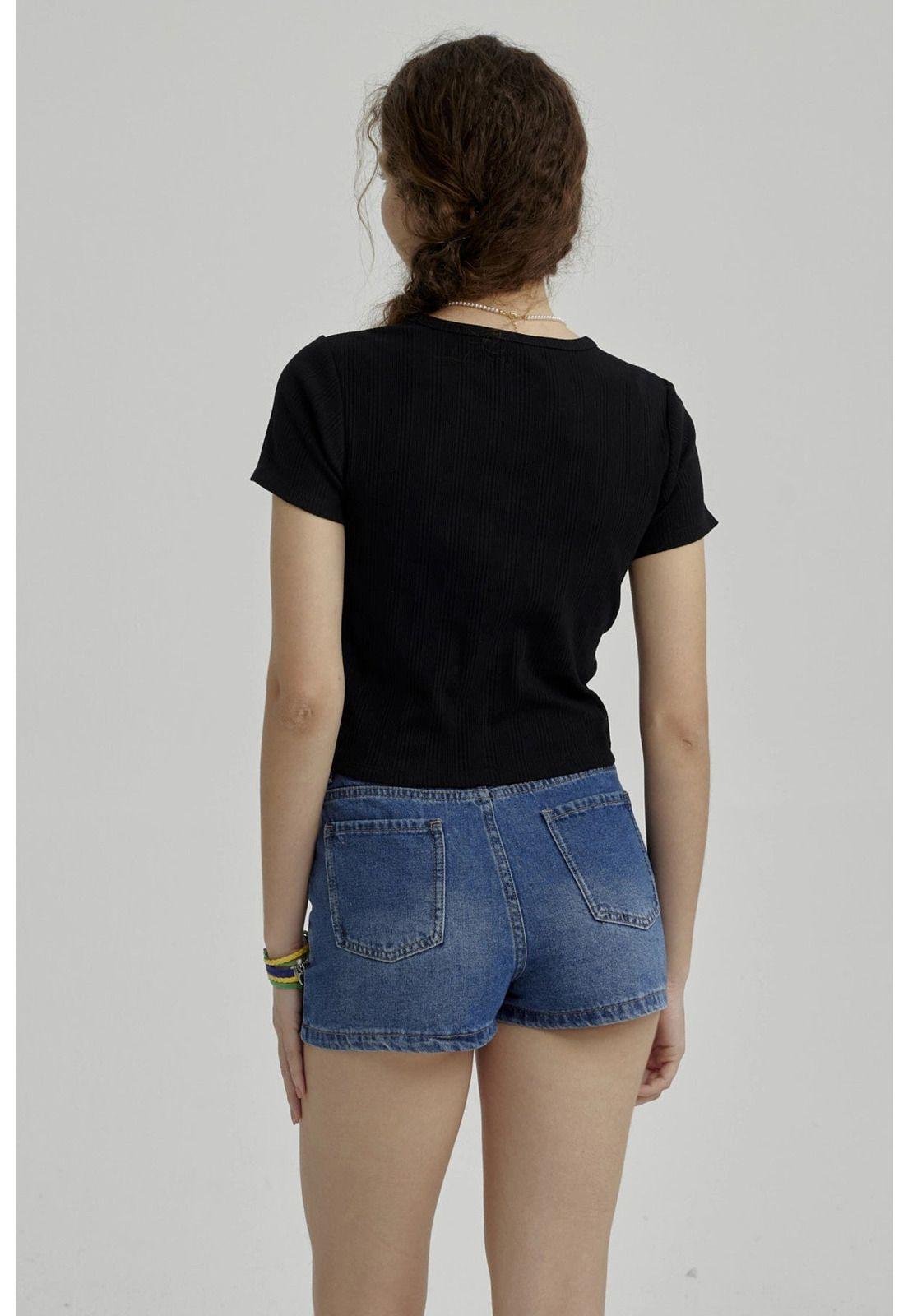 Polera Niña Con Argolla Negro-2