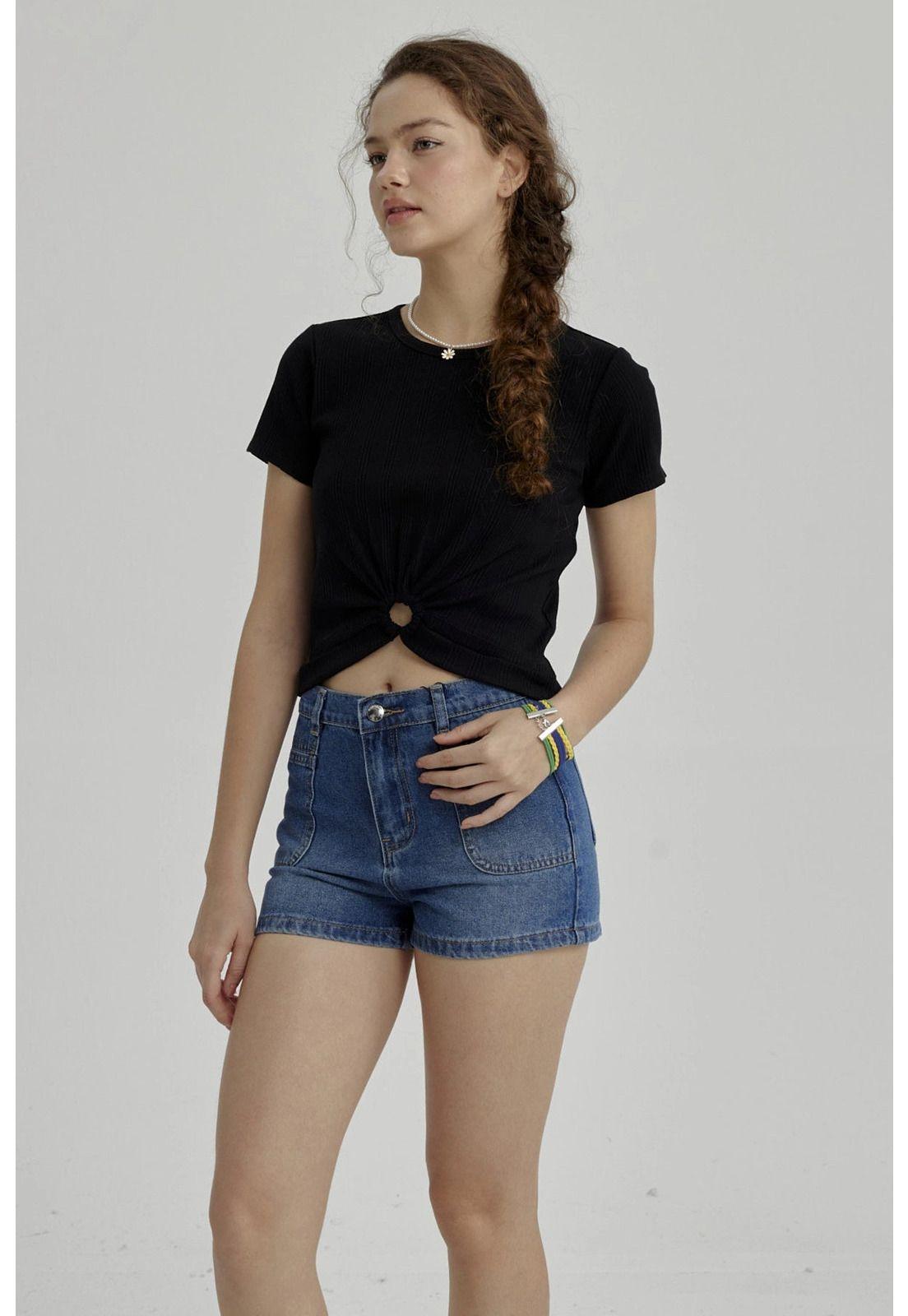 Polera Niña Con Argolla Negro-5