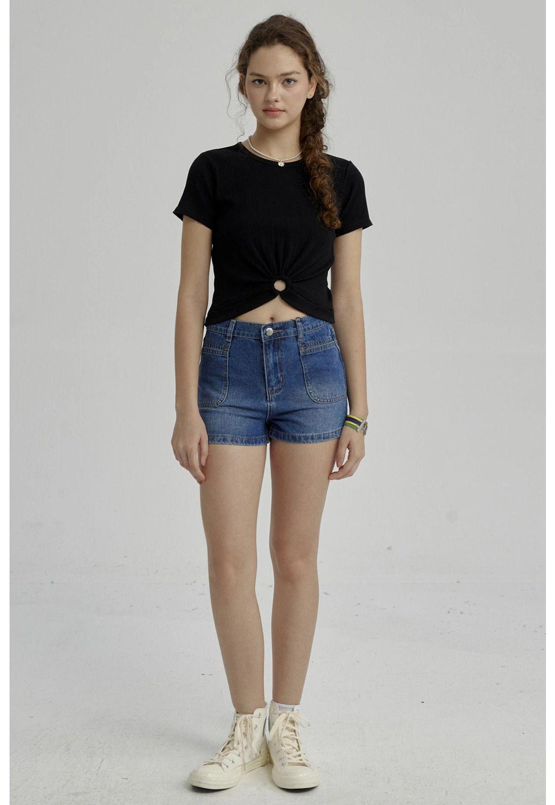 Polera Niña Con Argolla Negro-7