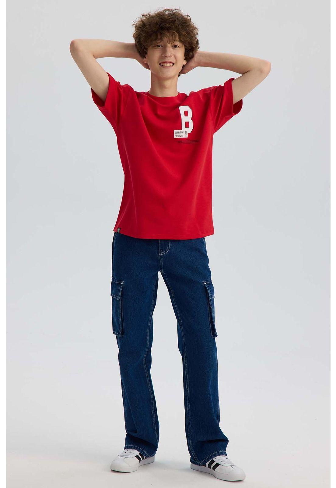 Polera Niño College Rojo-3
