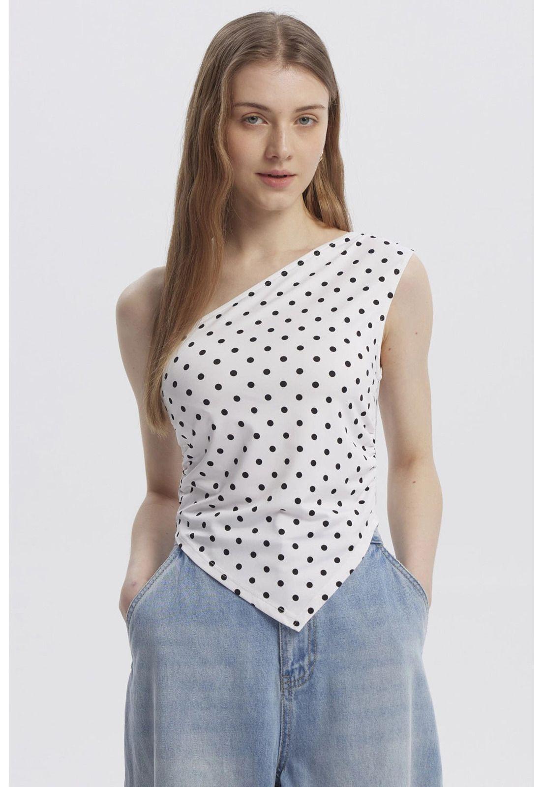 Polera Mujer Asimétrica Blanco - V-0