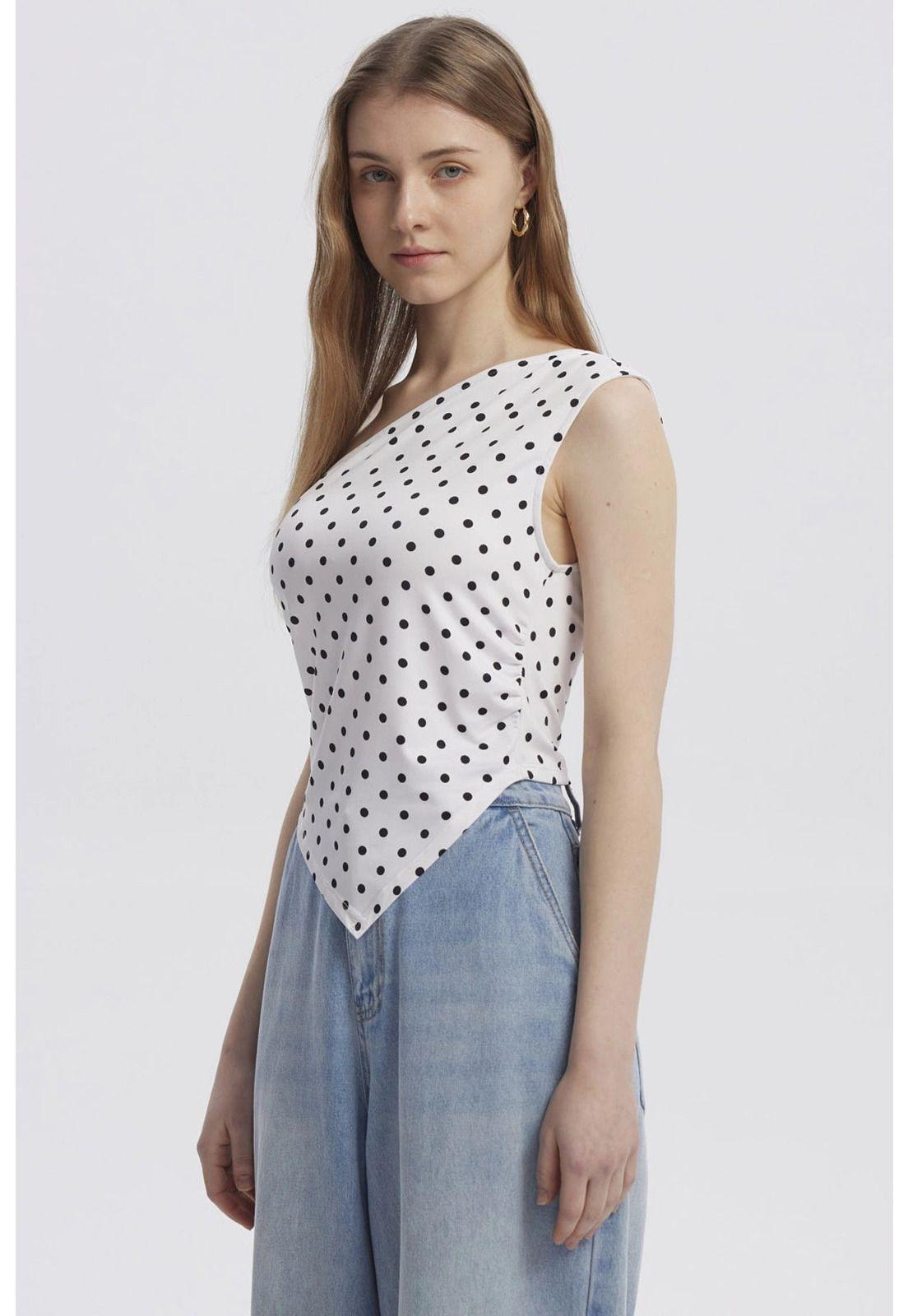 Polera Mujer Asimétrica Blanco - V-1