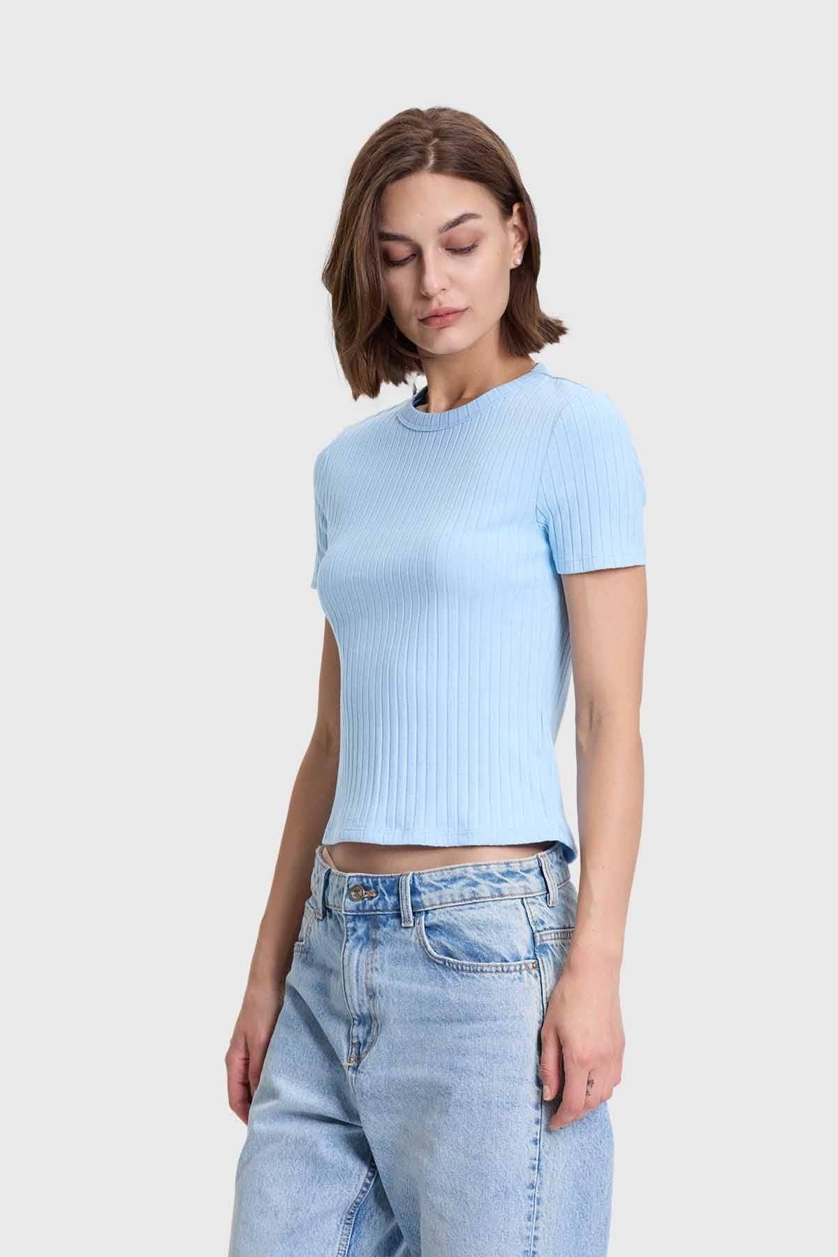 Polera Mujer Rip Crop Celeste-1