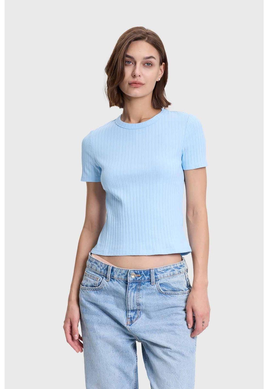 Polera Mujer Rip Crop Celeste-0