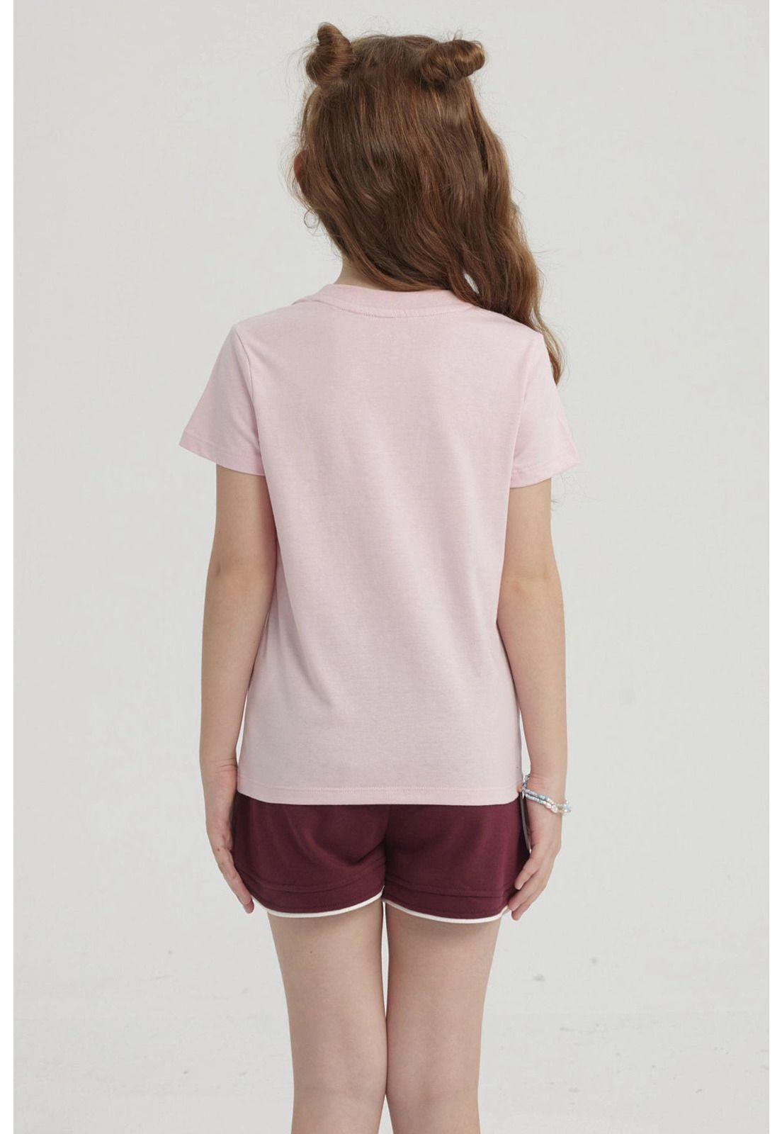 Polera Niña Básica Estampada Rosado Claro-2