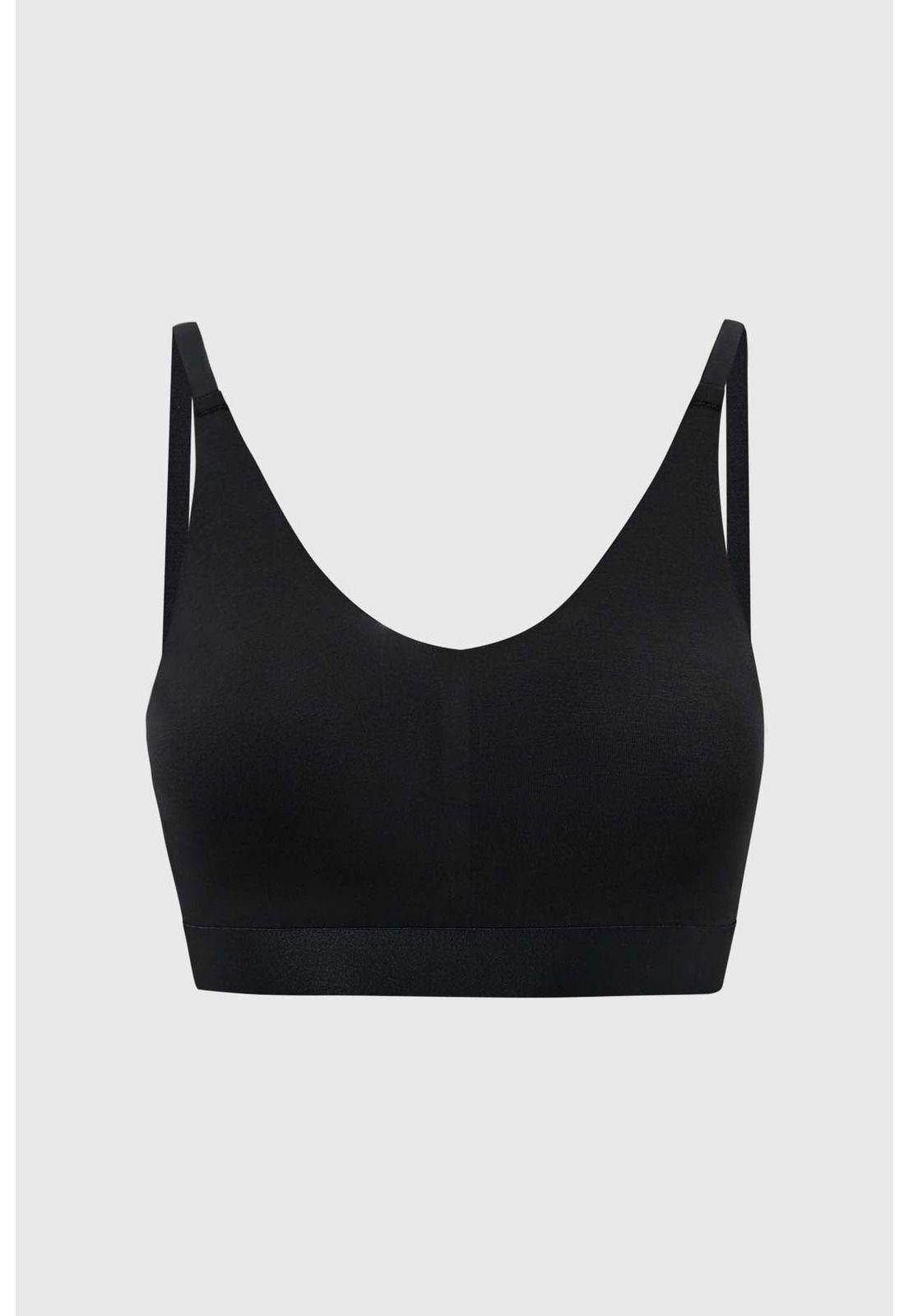 Sostén Mujer Peto Detalle Elástico Negro-0