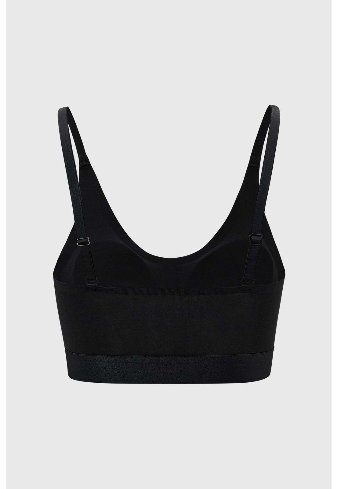 Sostén Mujer Peto Detalle Elástico Negro-1