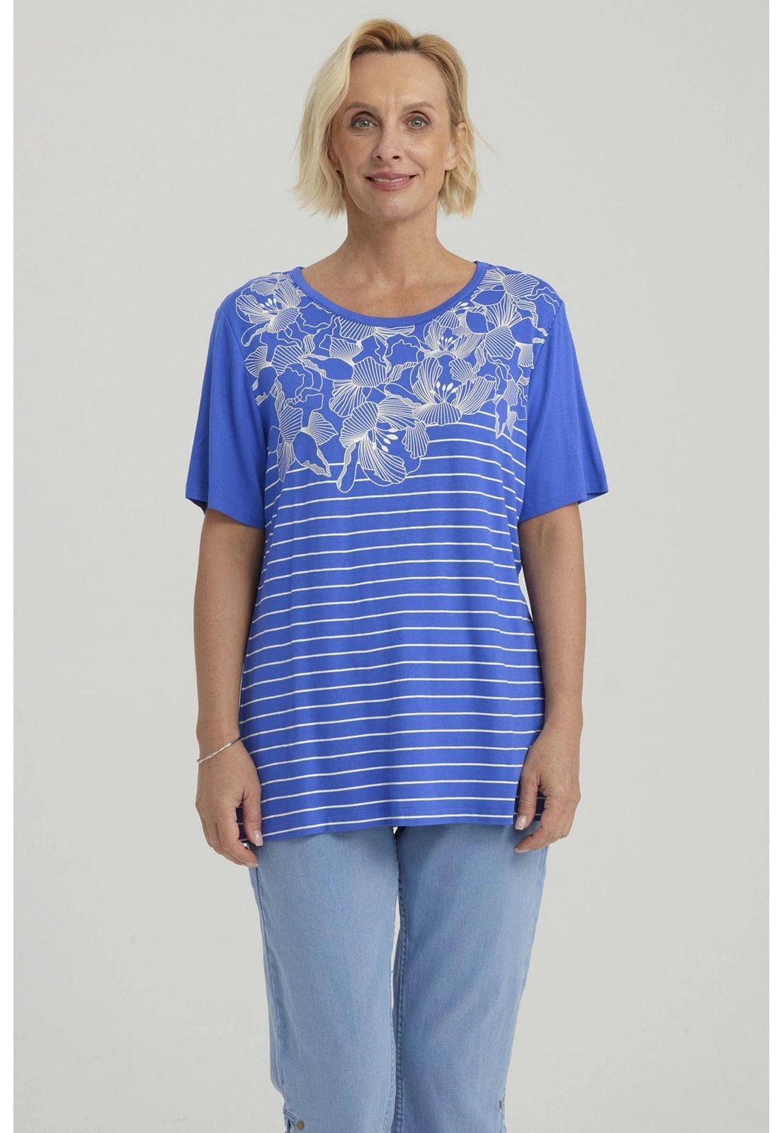 Polera Mujer Estampada Azulino-0