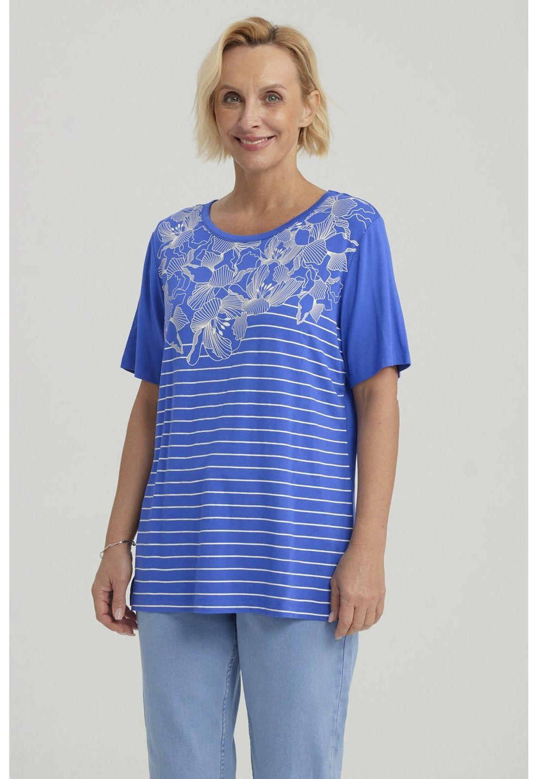 Polera Mujer Estampada Azulino-3