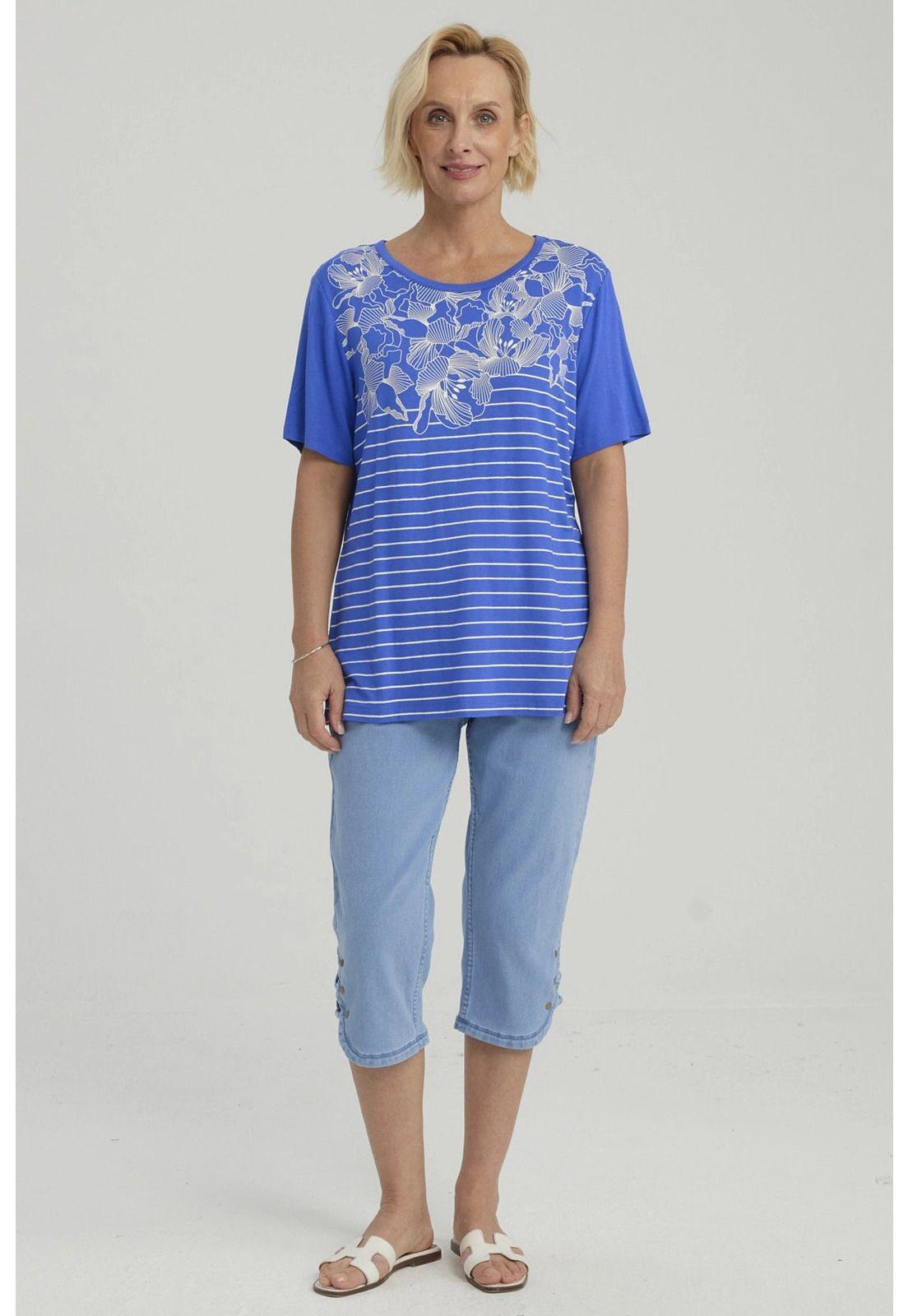 Polera Mujer Estampada Azulino-7