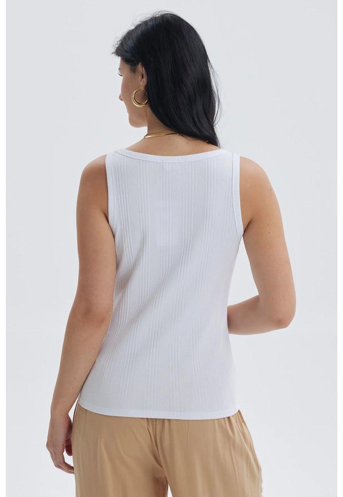 Polera Mujer Rib Lisa Blanco-2