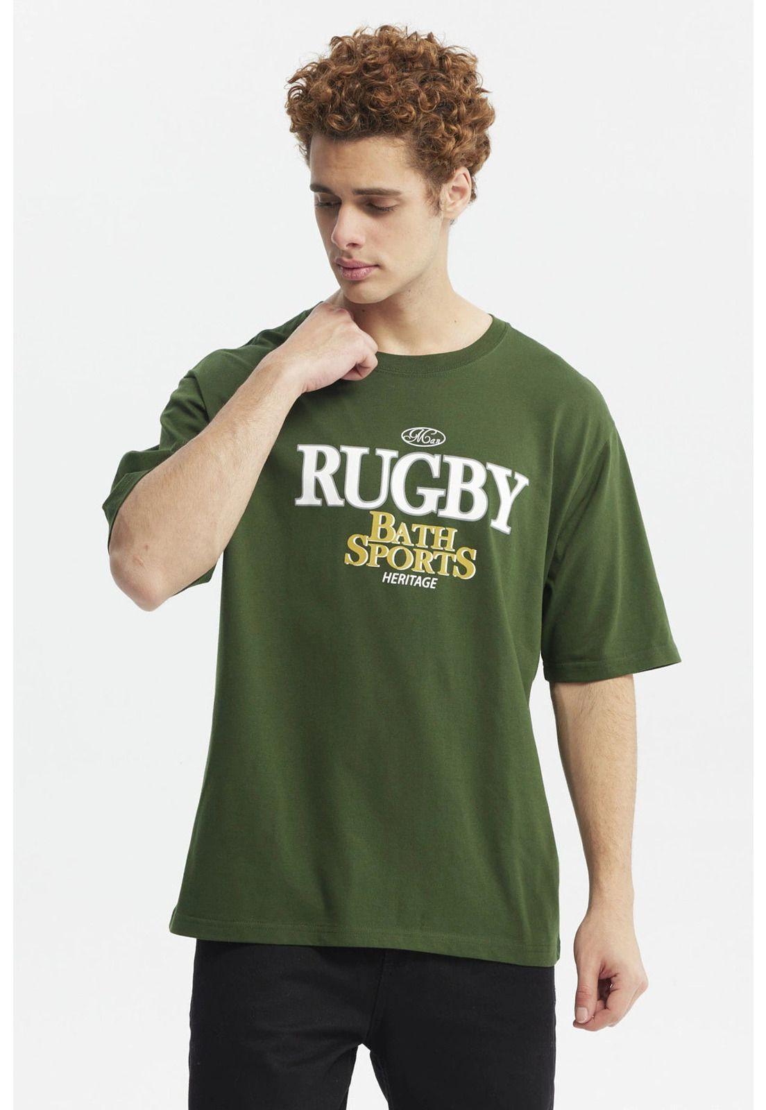 Polera Hombre Oversize Retro Print Verde-0