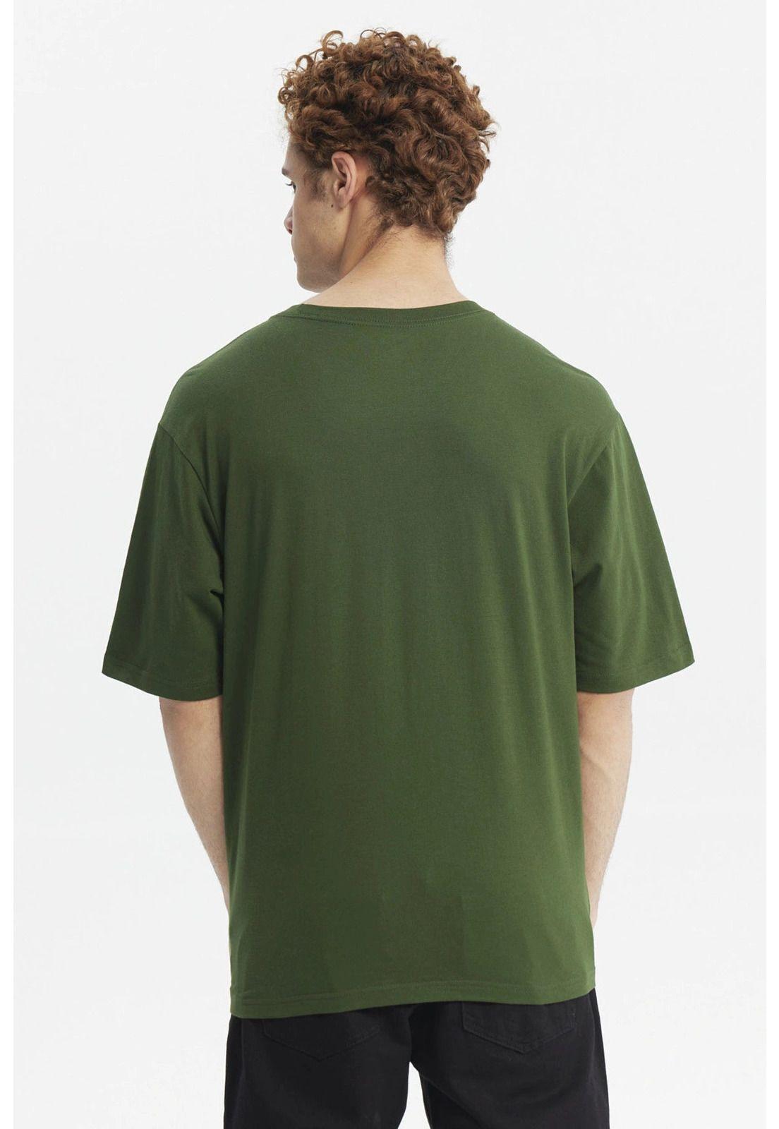 Polera Hombre Oversize Retro Print Verde-2