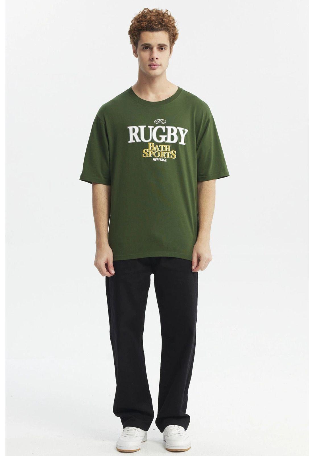 Polera Hombre Oversize Retro Print Verde-3