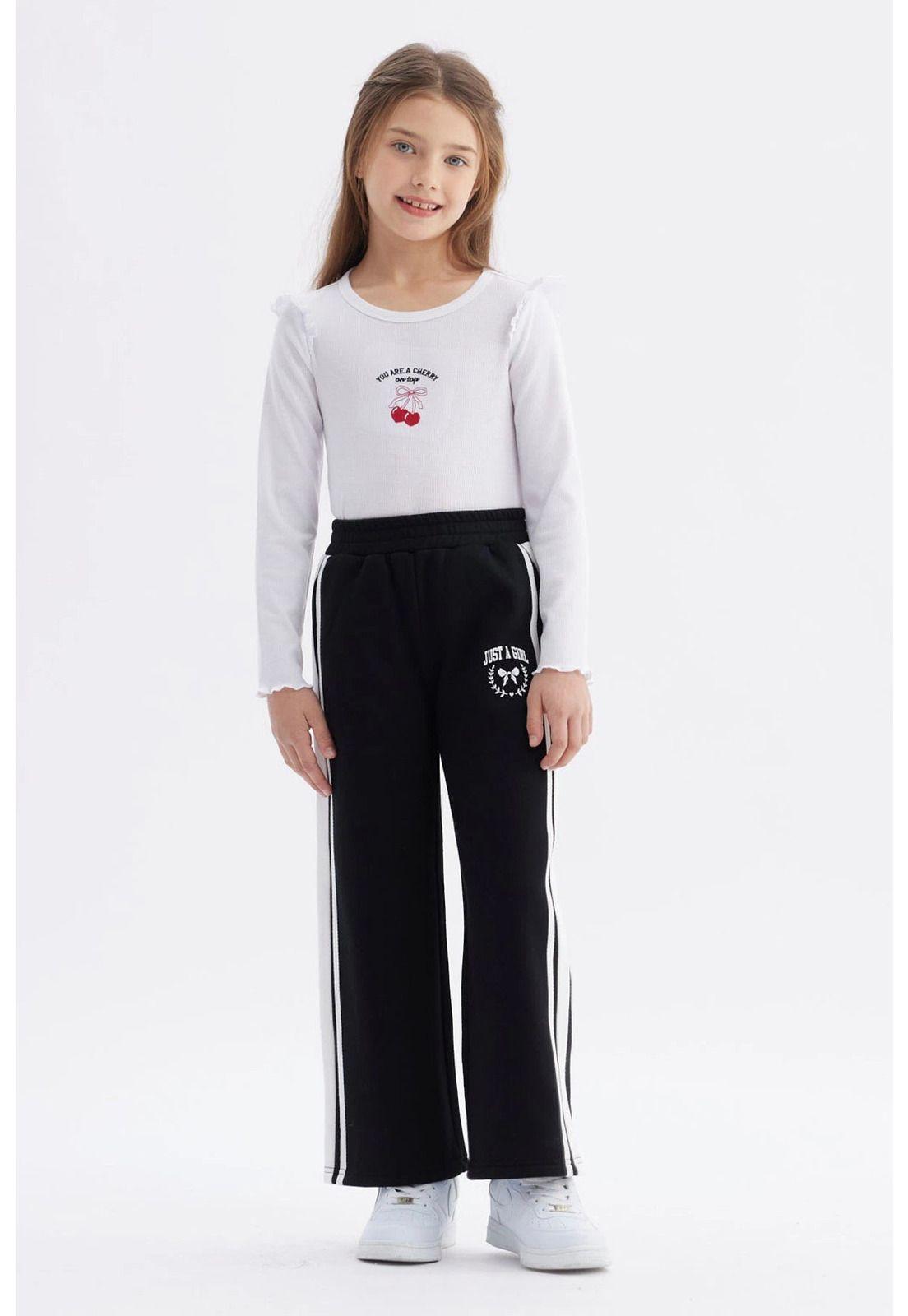 Pantalón Buzo Niña Wide Leg Negro-3