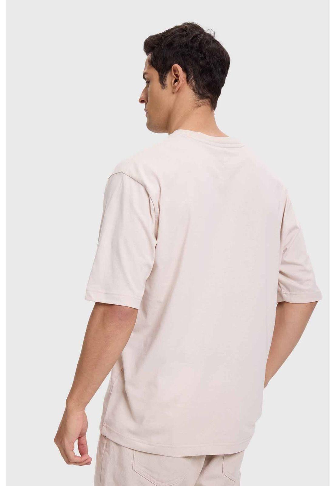 Polera Hombre Estampado Beige-2