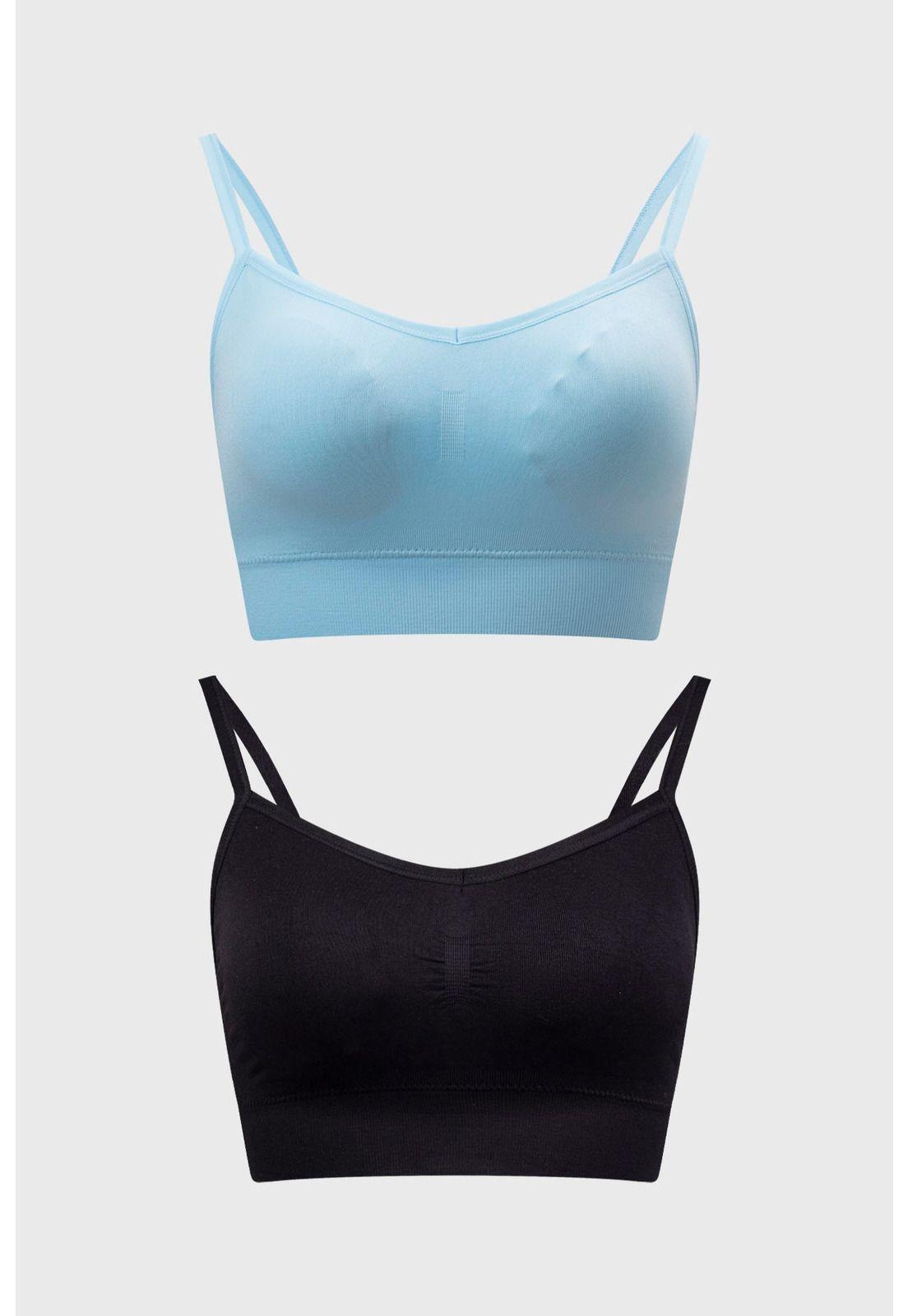 Sostén Mujer Bipack Peto Liso Celeste-0