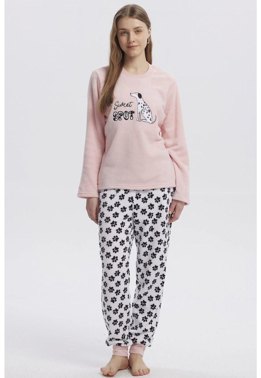 Pijama Mujer Pijama Polera Y Pantalón Rosado - lV-0