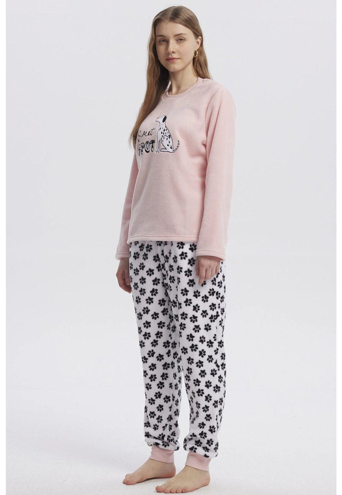 Pijama Mujer Pijama Polera Y Pantalón Rosado - lV-1